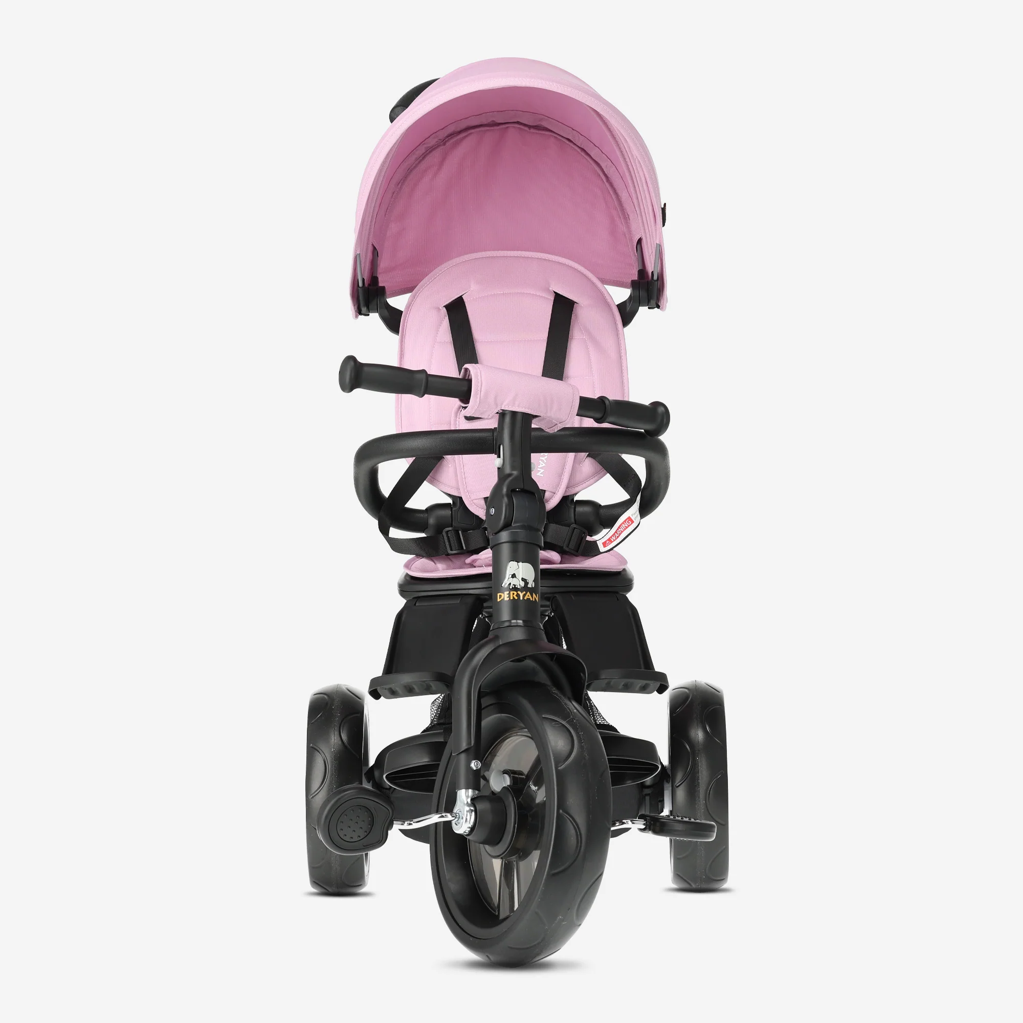 Explorer Luxury Tricycle with Push Bar - Foldable with Basket, Pink - Image 5