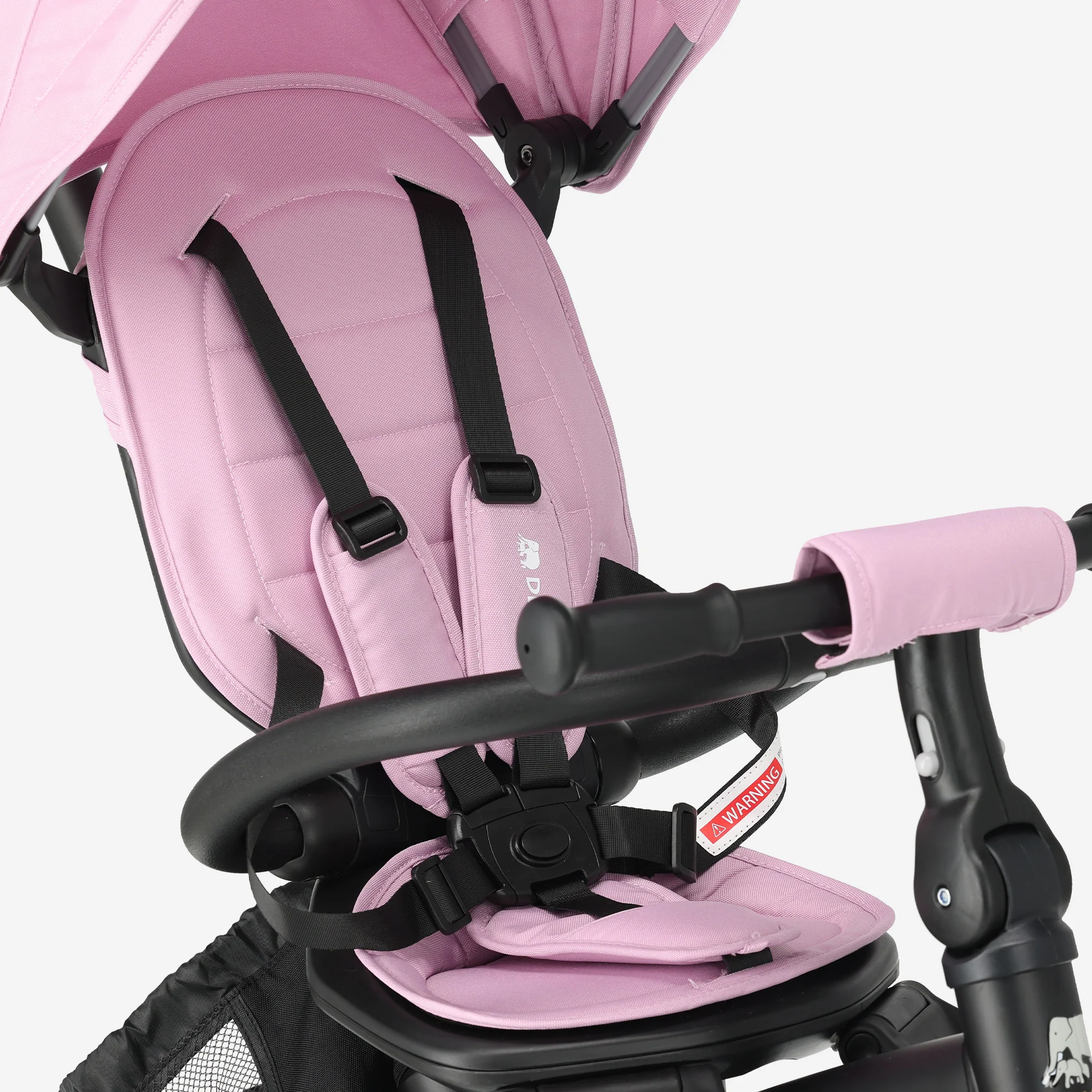 Explorer Luxury Tricycle with Push Bar - Foldable with Basket, Pink - Image 7