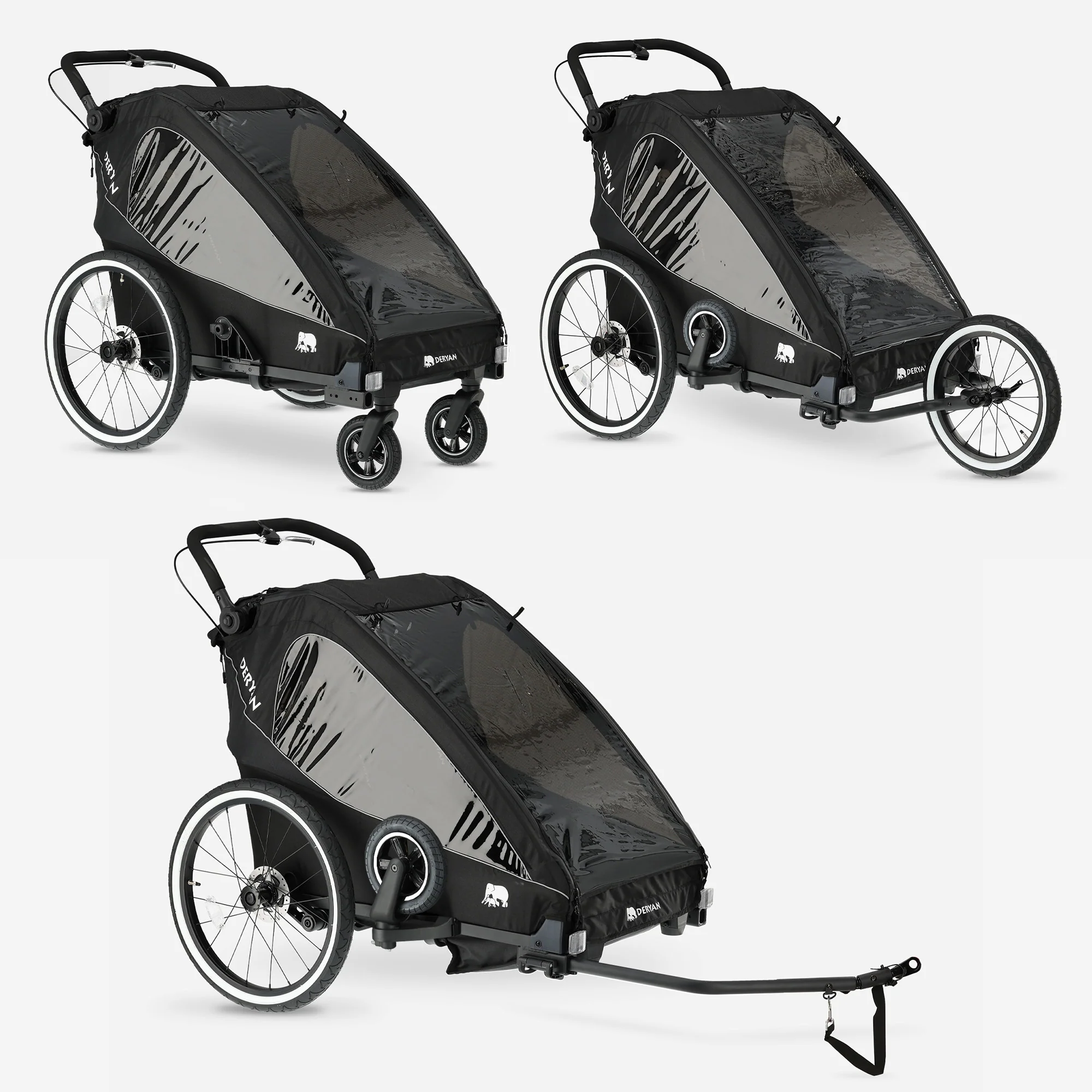 Luxury Bike Trailer V2 - Stroller - Jogging Stroller Black