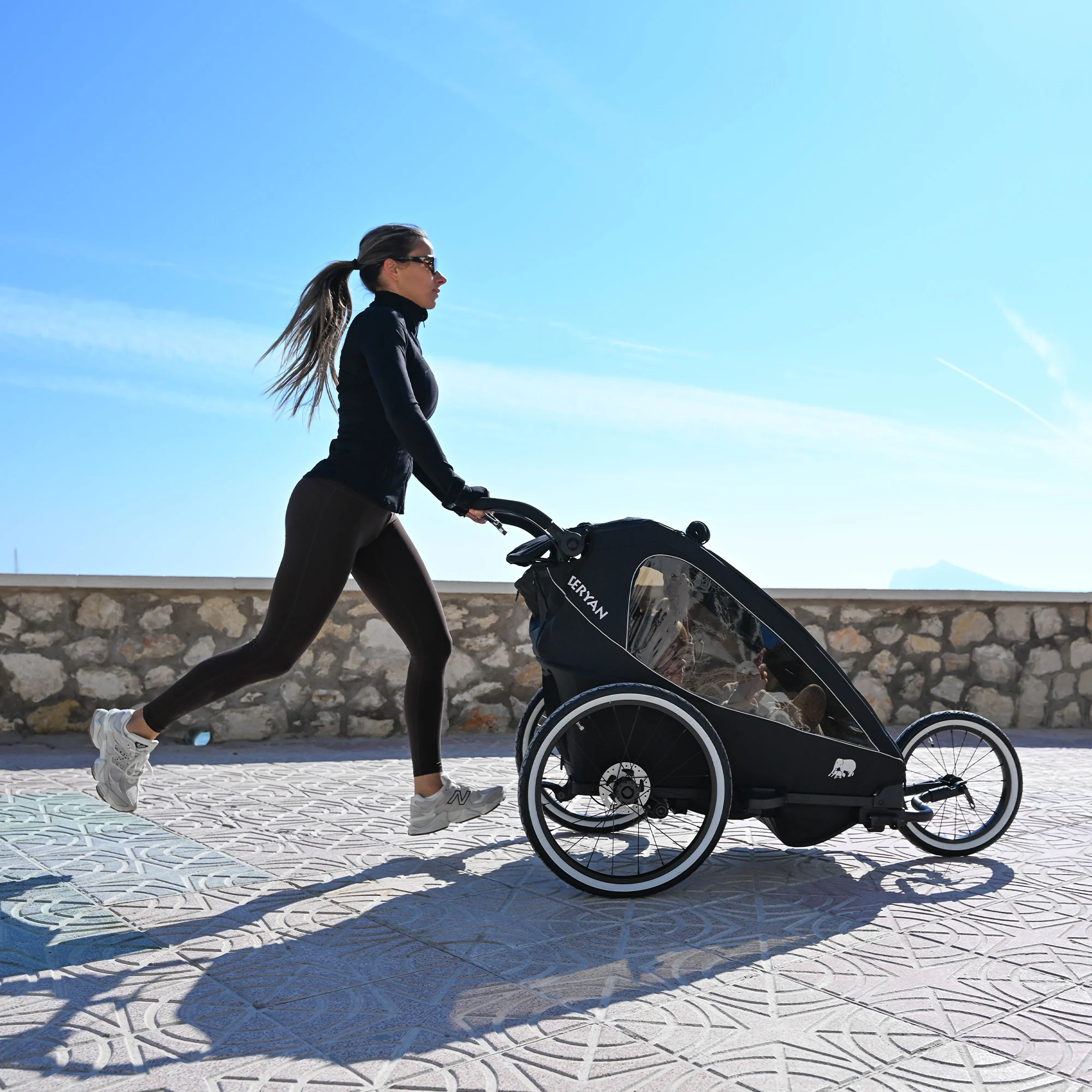 Luxury Bike Trailer V2 - Stroller - Jogging Stroller Black - Image 11