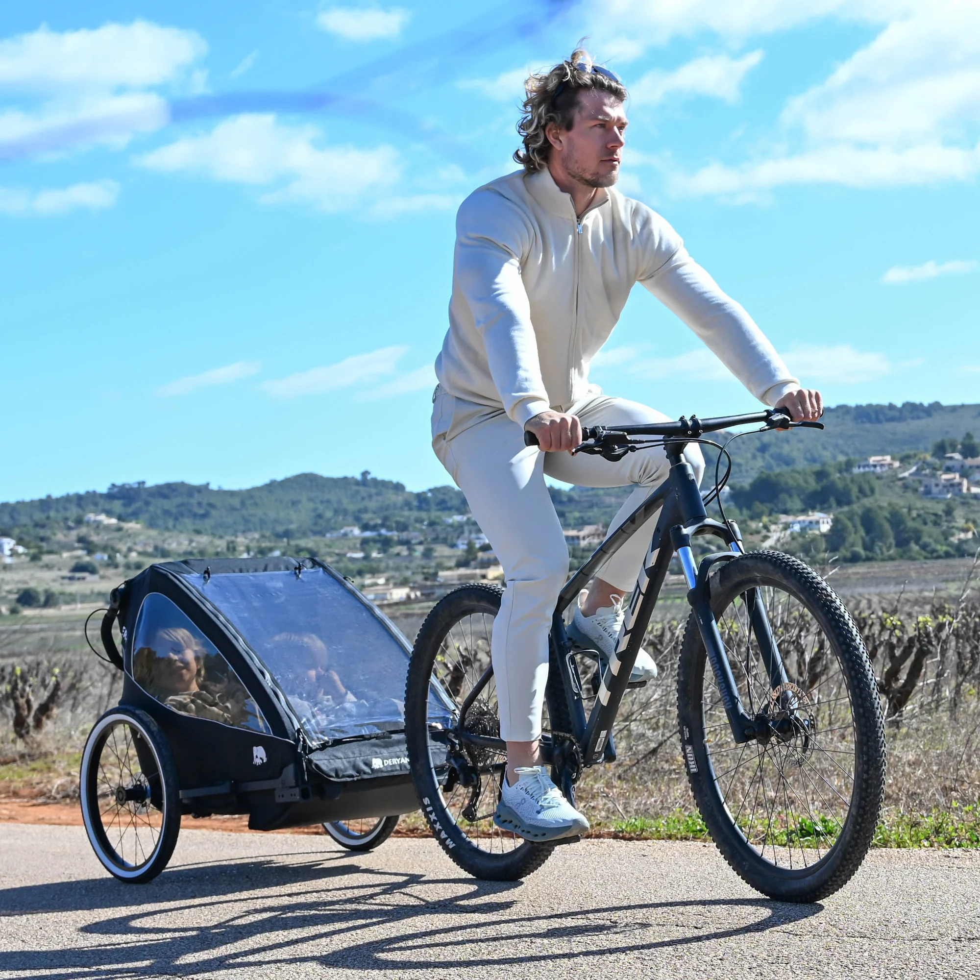 Luxury Bike Trailer V2 - Stroller - Jogging Stroller Black - Image 2