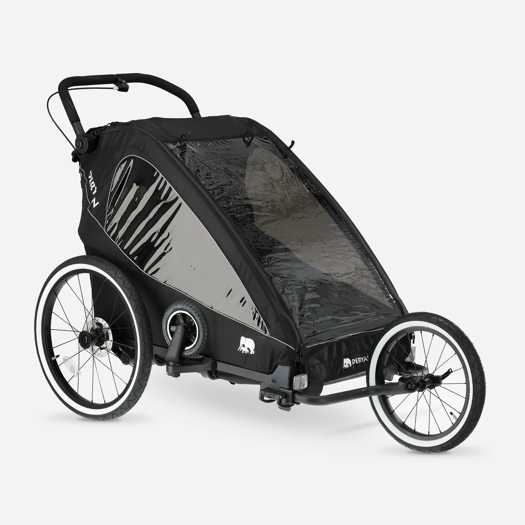 Luxury Bike Trailer V2 - Stroller - Jogging Stroller Black - Image 5