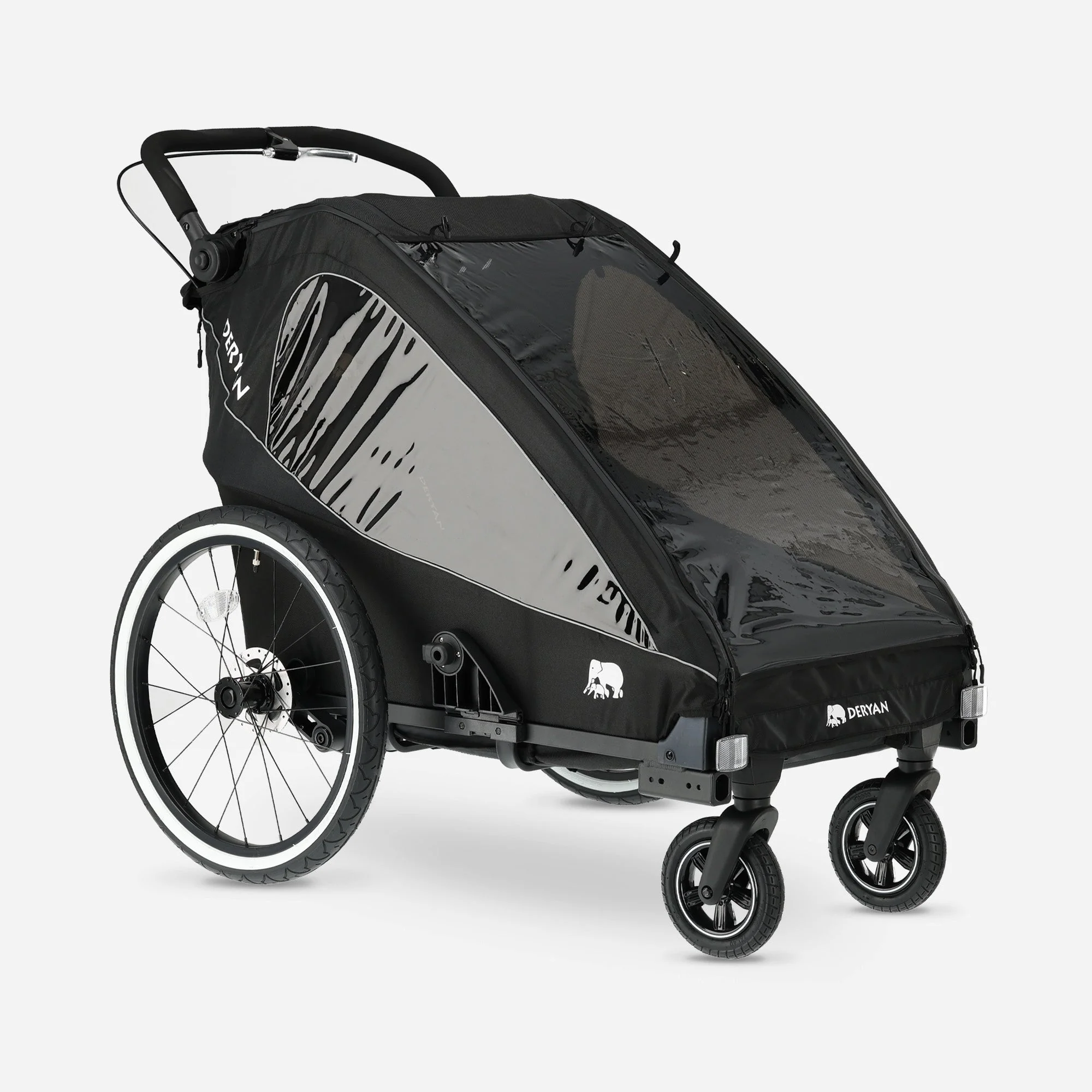 Luxury Bike Trailer V2 - Stroller - Jogging Stroller Black - Image 6