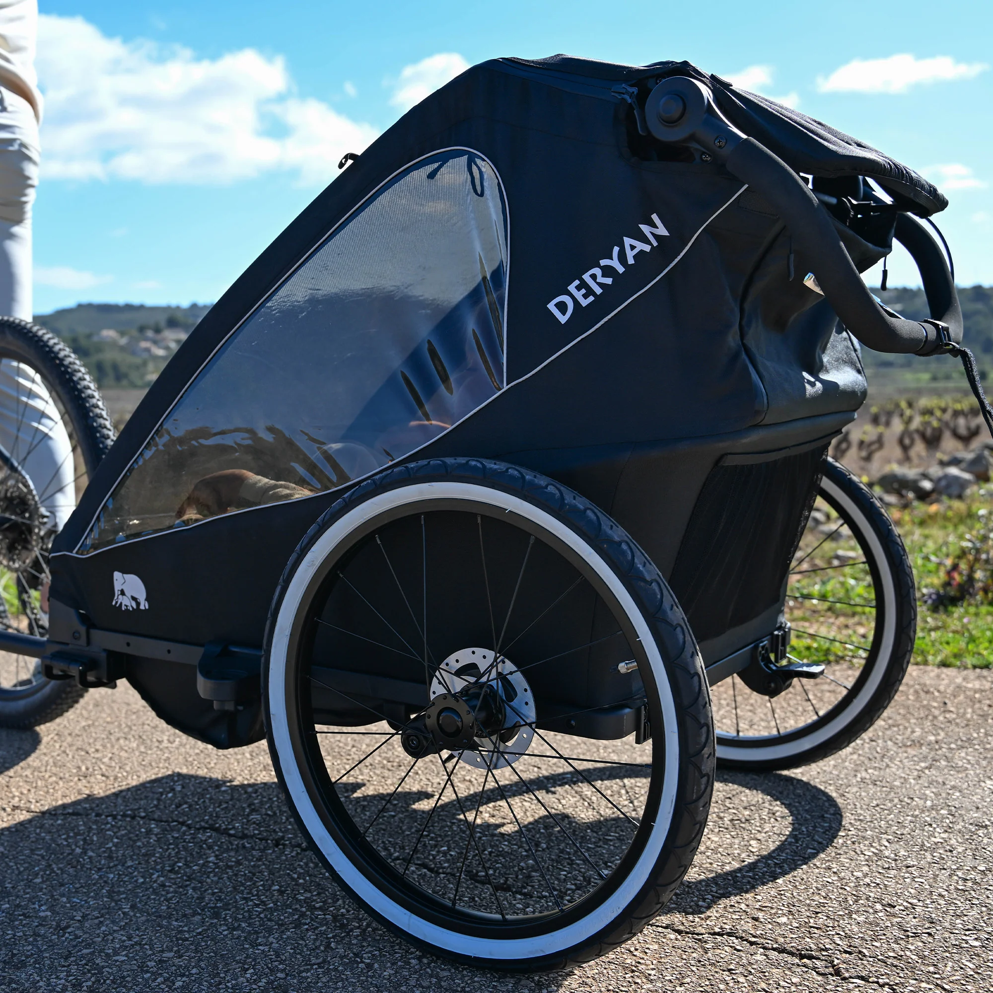 Luxury Bike Trailer V2 - Stroller - Jogging Stroller Black - Image 7