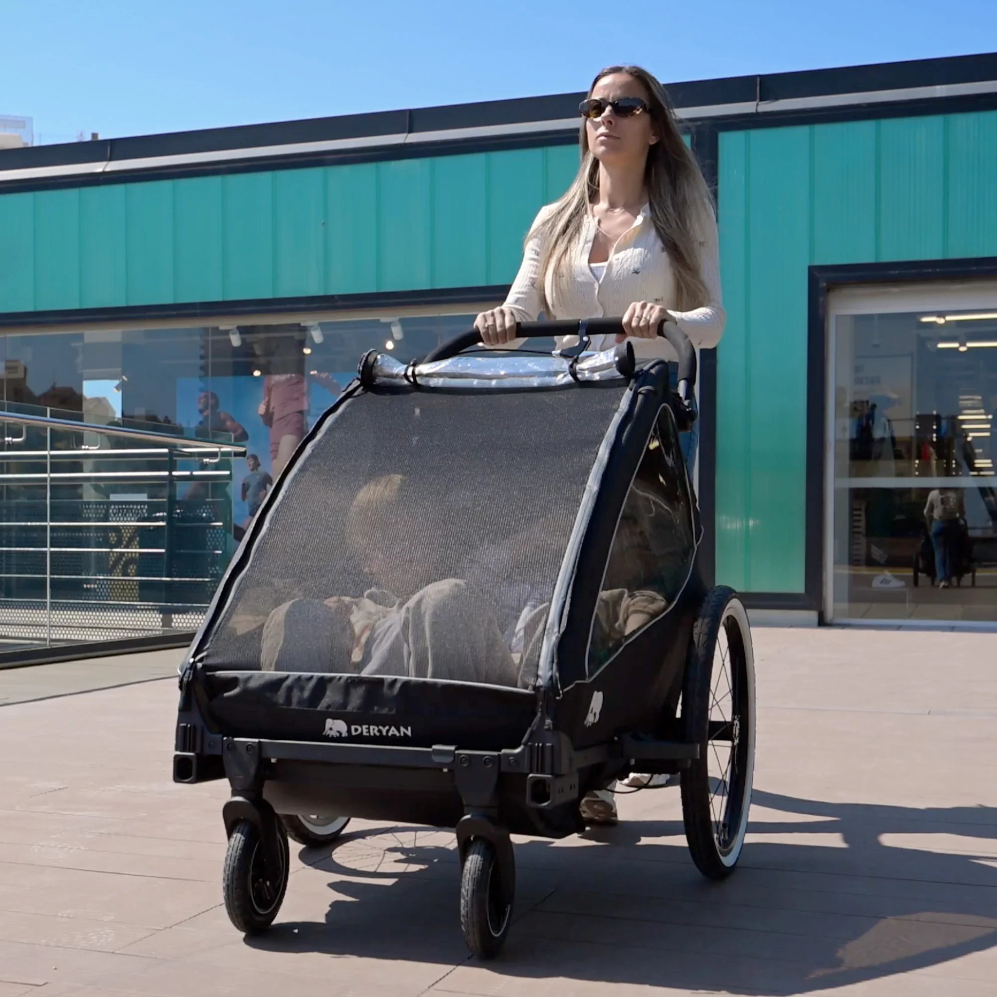 Luxury Bike Trailer V2 - Stroller - Jogging Stroller Black - Image 9