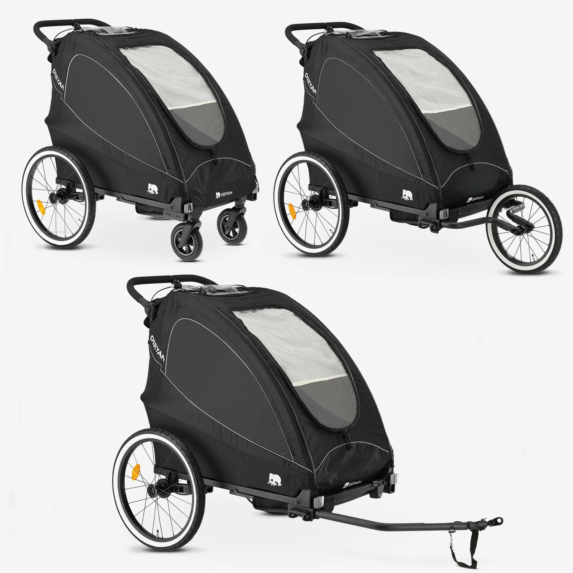 Luxury Bike Trailer - bike trailer, stroller, and jogging stroller - Black