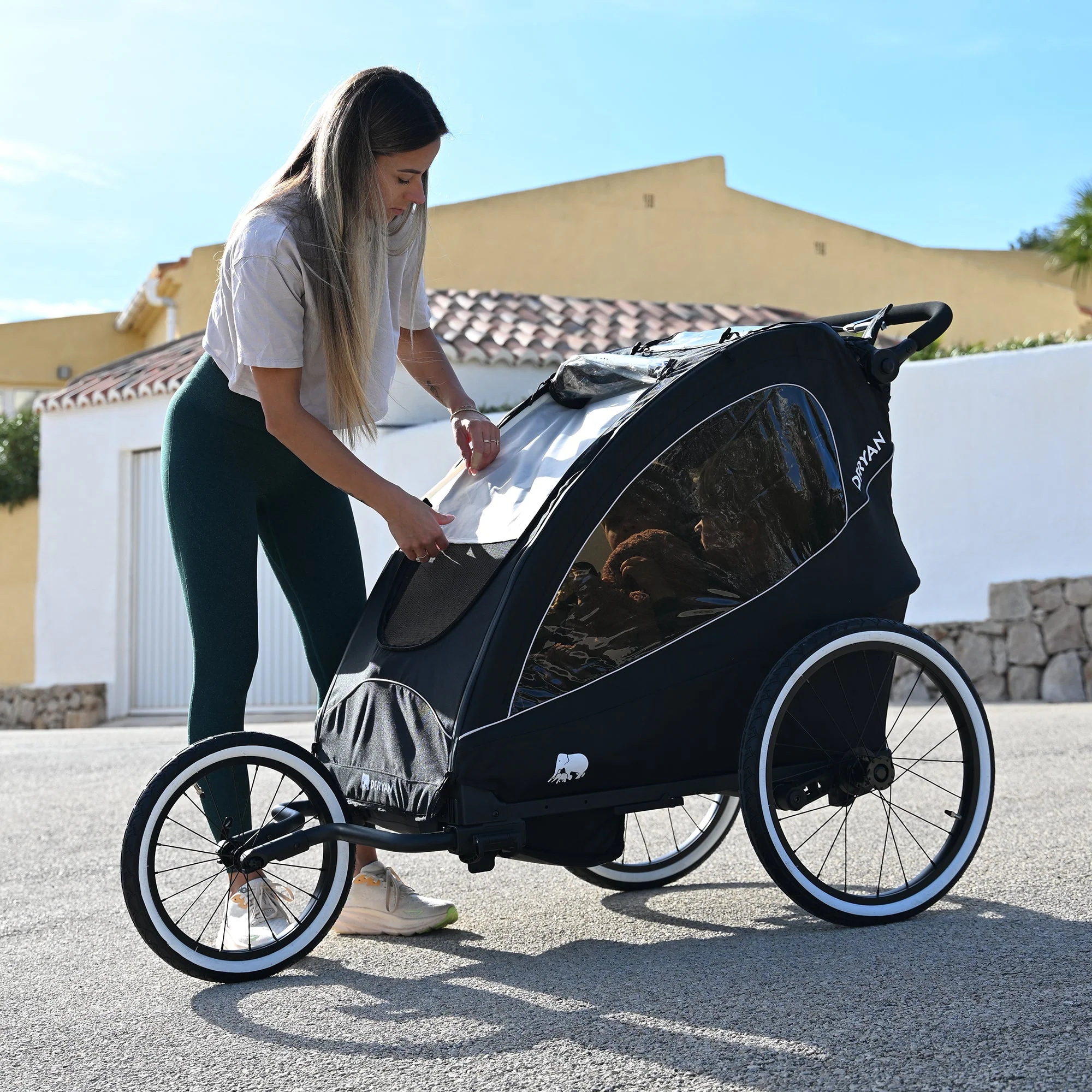 Luxury Bike Trailer - bike trailer, stroller, and jogging stroller - Black - Image 3