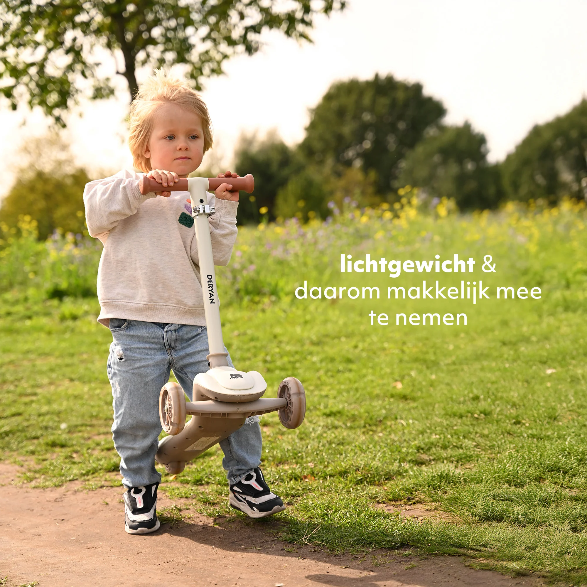 Harvey Kids Scooter 3 wheels - age group 3+ - max 110.3 lb - LED lights in the wheels - height adjustable 25.6"-27.6"-29.5"-31.5" - Grey - Image 9