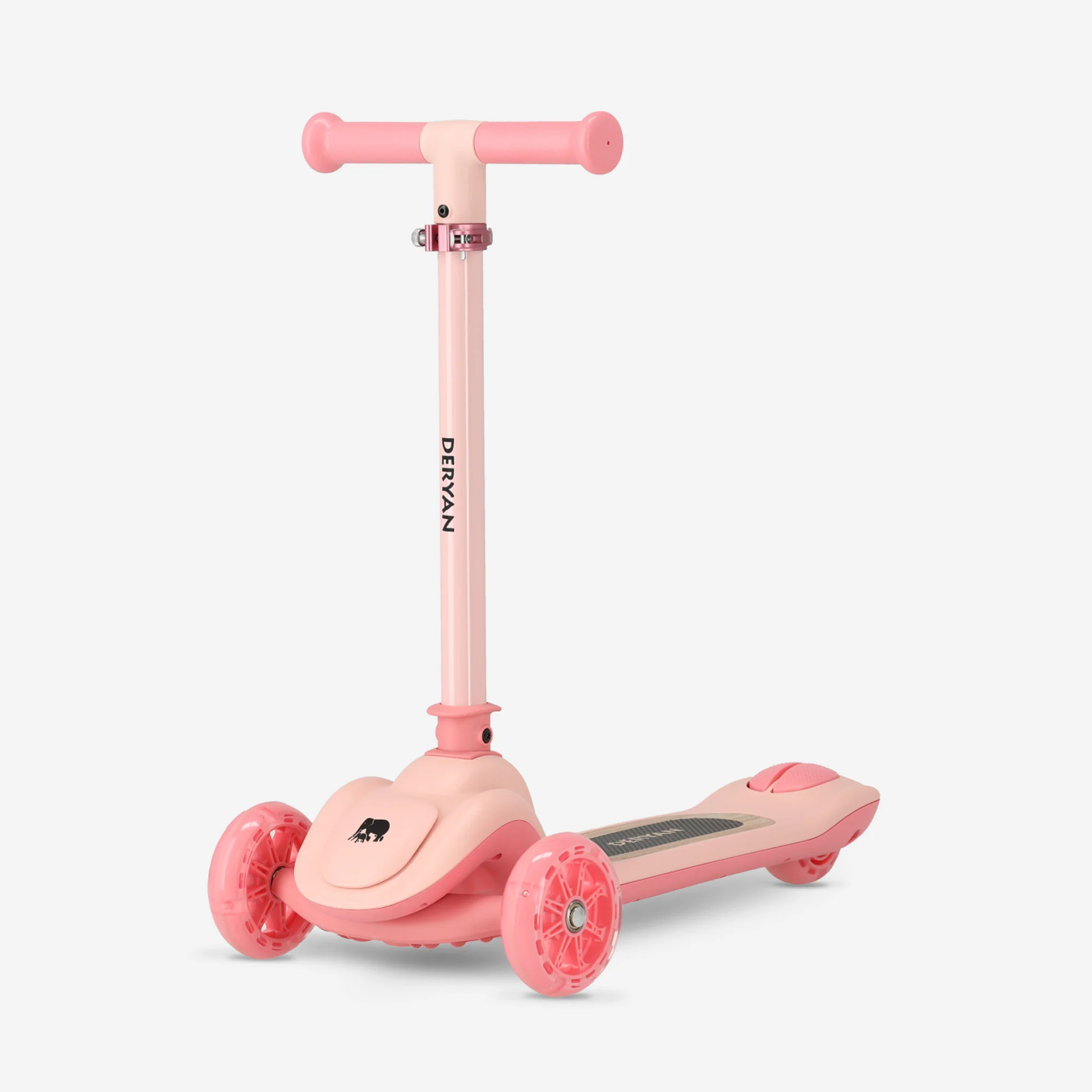 Harvey Kids Scooter 3 wheels - age group 3+ - max 110.3 lb - LED lights in the wheels - height adjustable 25.6"-27.6"-29.5"-31.5" - Pink
