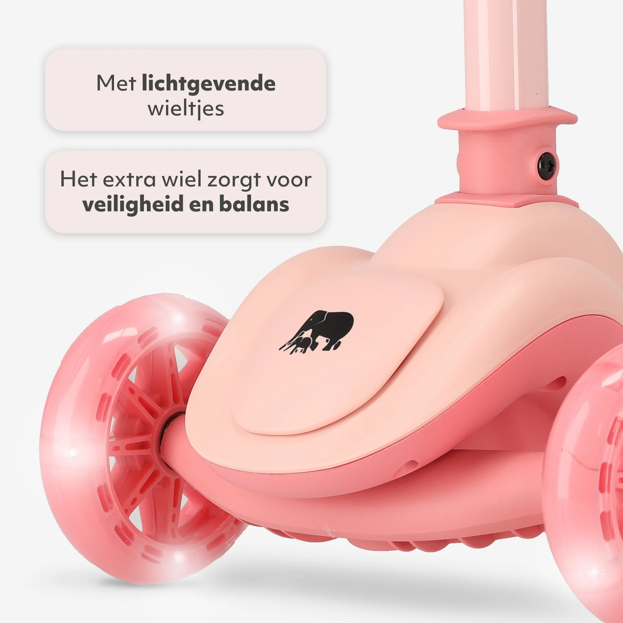 Harvey Kids Scooter 3 wheels - age group 3+ - max 110.3 lb - LED lights in the wheels - height adjustable 25.6"-27.6"-29.5"-31.5" - Pink - Image 5