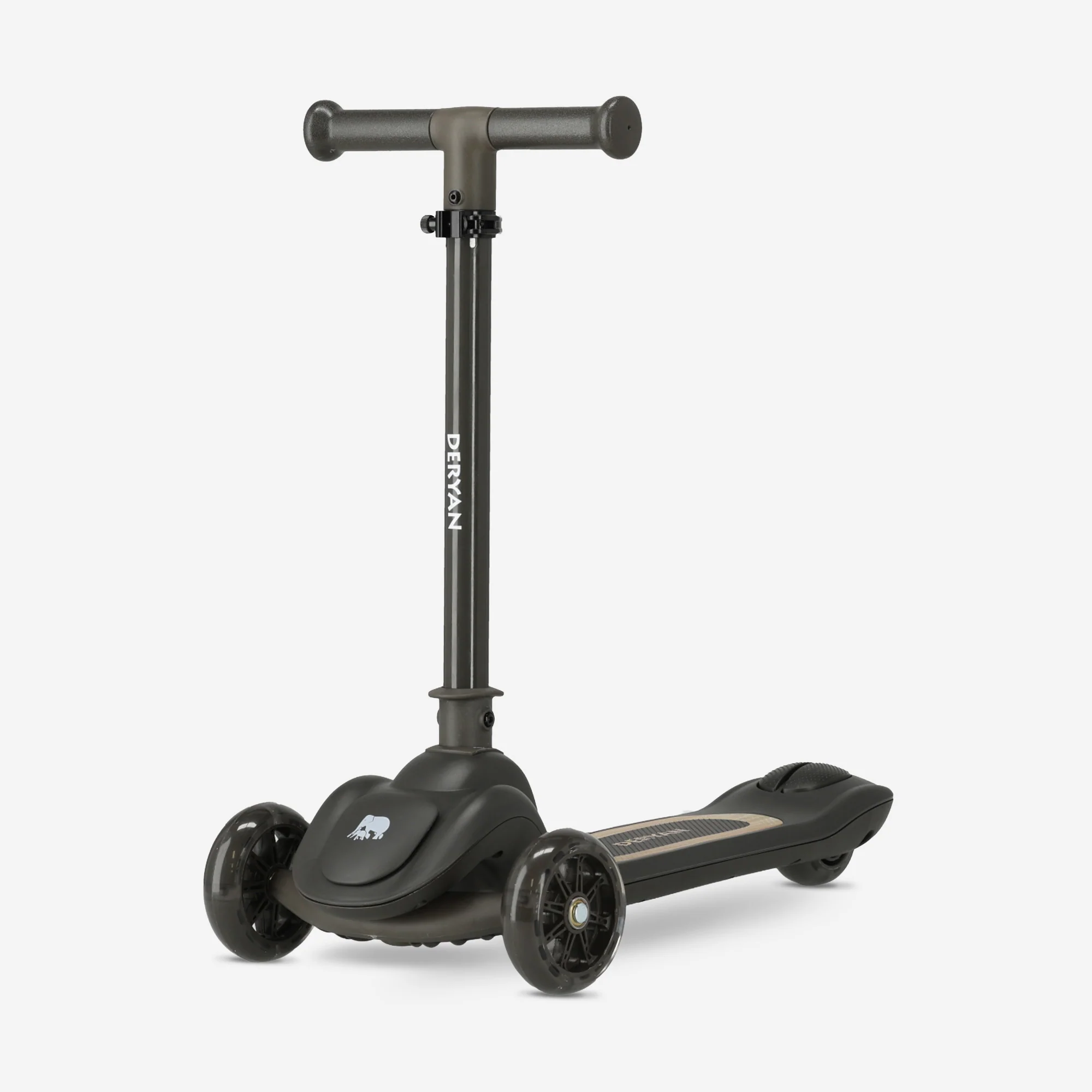 Harvey Kids Scooter 3 wheels - age group 3+ - max 110.3 lb - LED lights in the wheels - height adjustable 25.6"-27.6"-29.5"-31.5" - Black