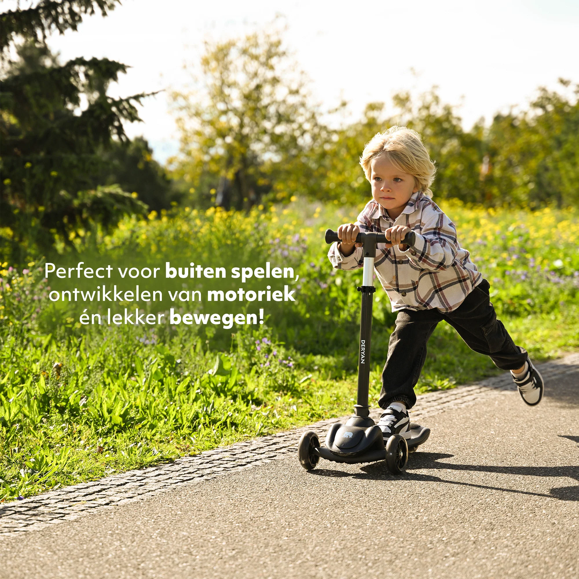 Harvey Kids Scooter 3 wheels - age group 3+ - max 110.3 lb - LED lights in the wheels - height adjustable 25.6"-27.6"-29.5"-31.5" - Black - Image 10