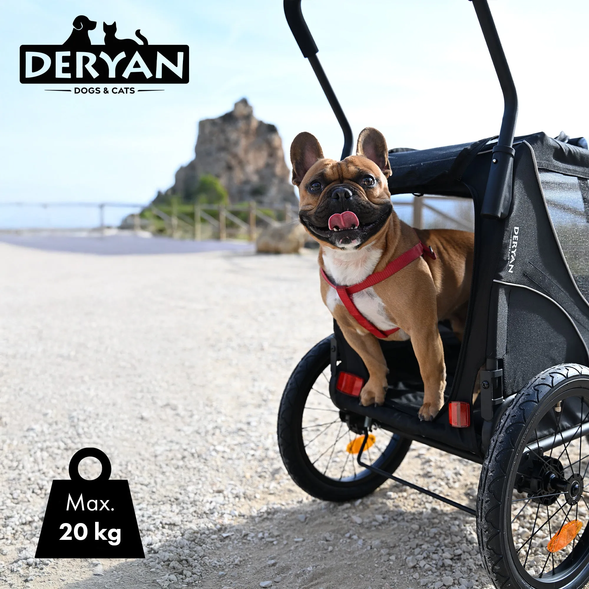 Dog Bike Trailer 2-in-1 – Foldable – Up to 20kg – Suitable for E-bikes - Image 3