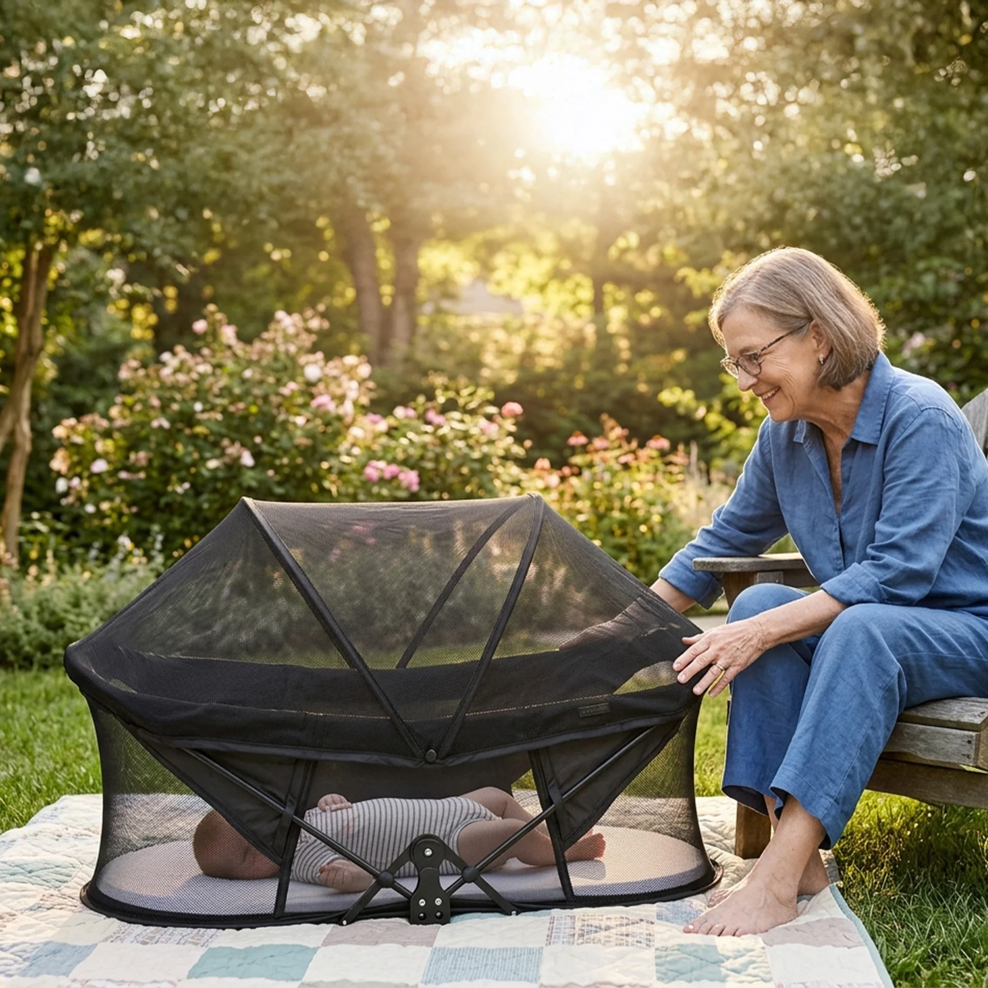 Infant Deluxe BabyBox Travel Crib - Black - Image 4