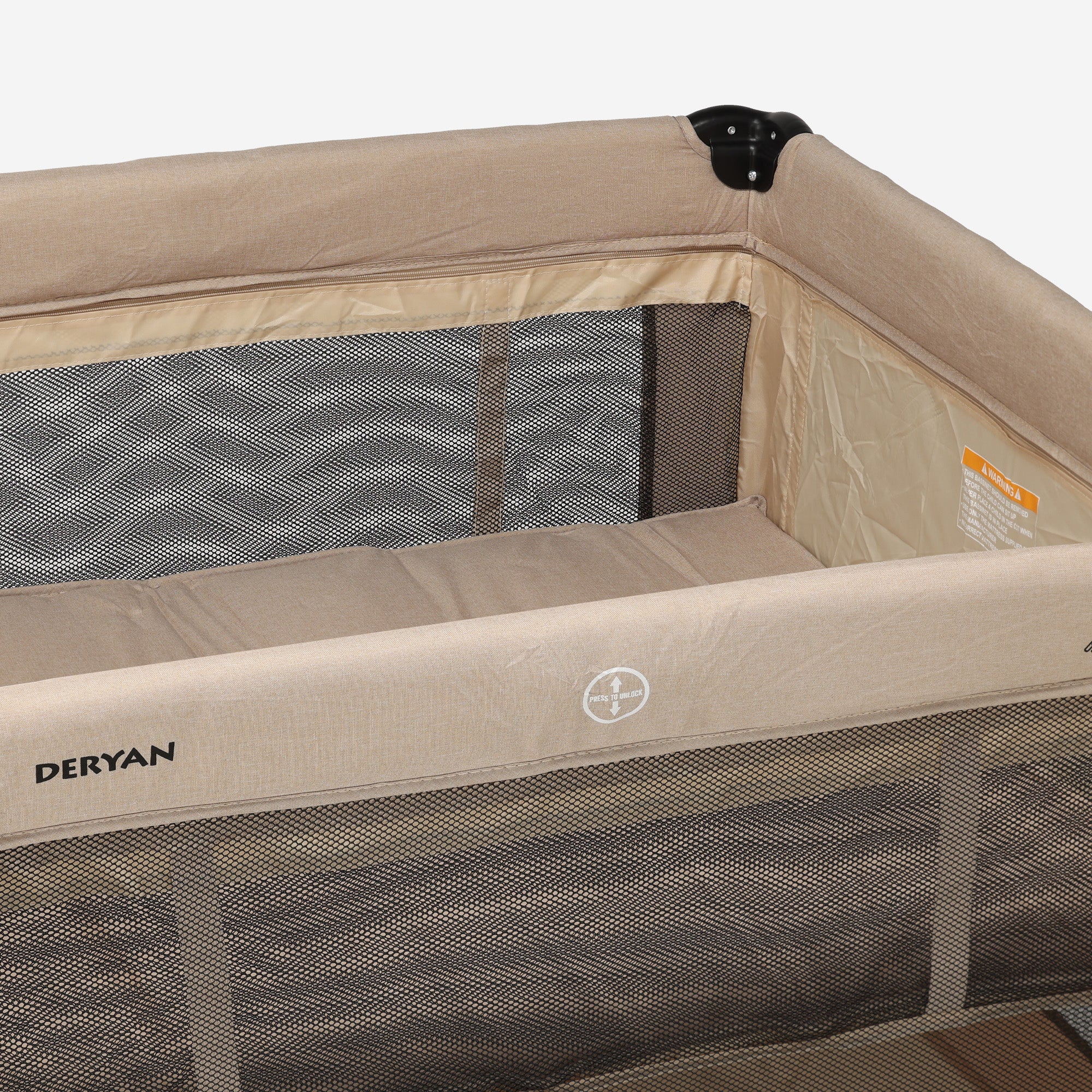 Foldable Playpen 100x100 cm - With Changing Table - Nougat - Image 6