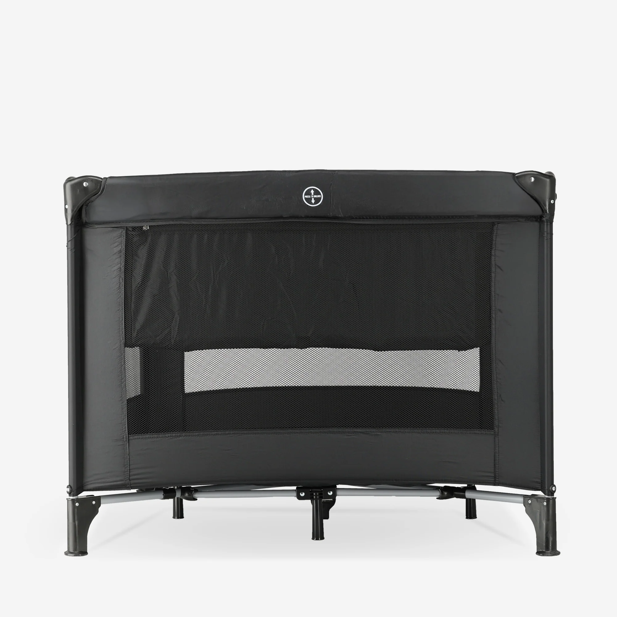Foldable Playpen 100x100 cm - With Changing Table and Height Riser - Black - Image 5
