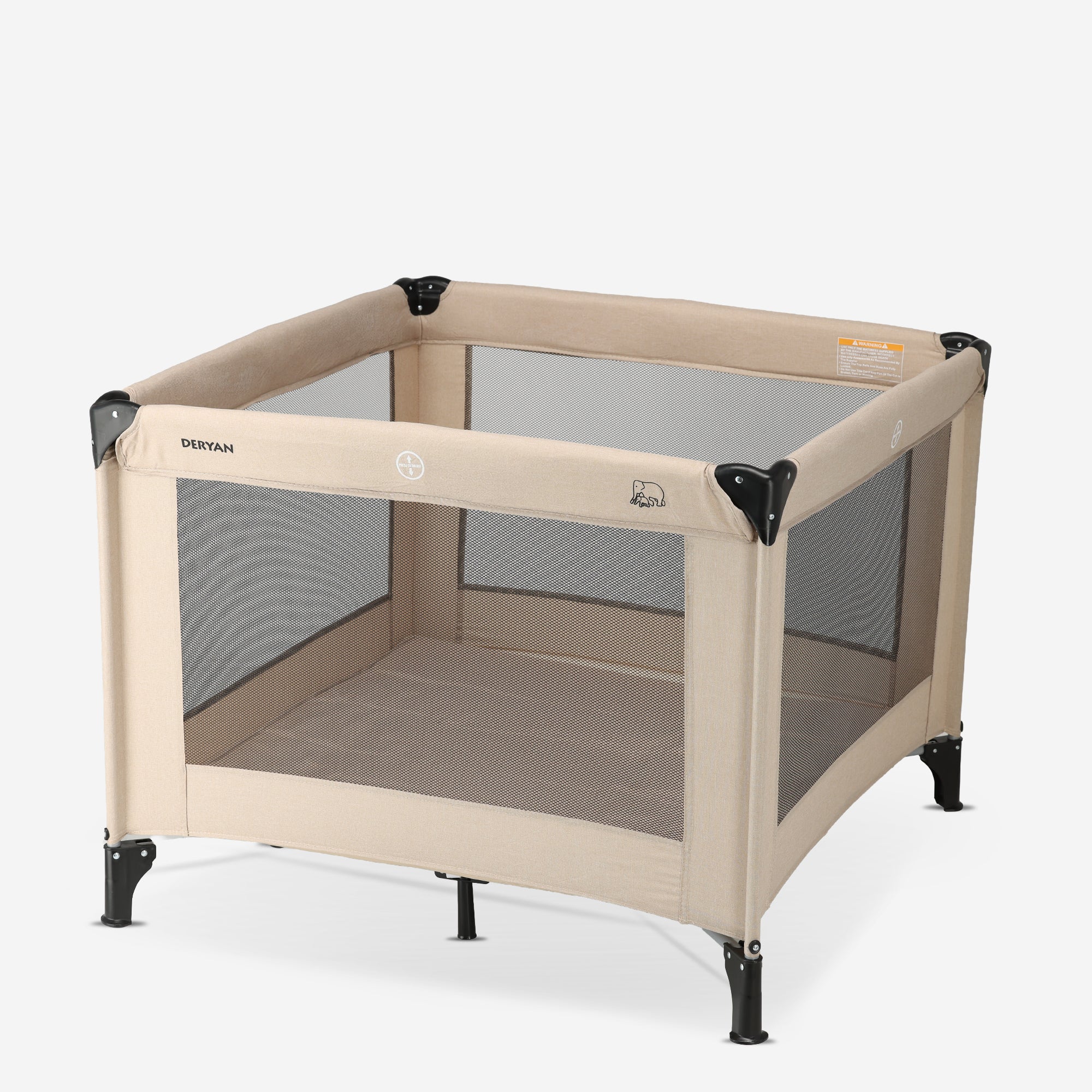 Foldable Playpen 100x100 cm - Nougat