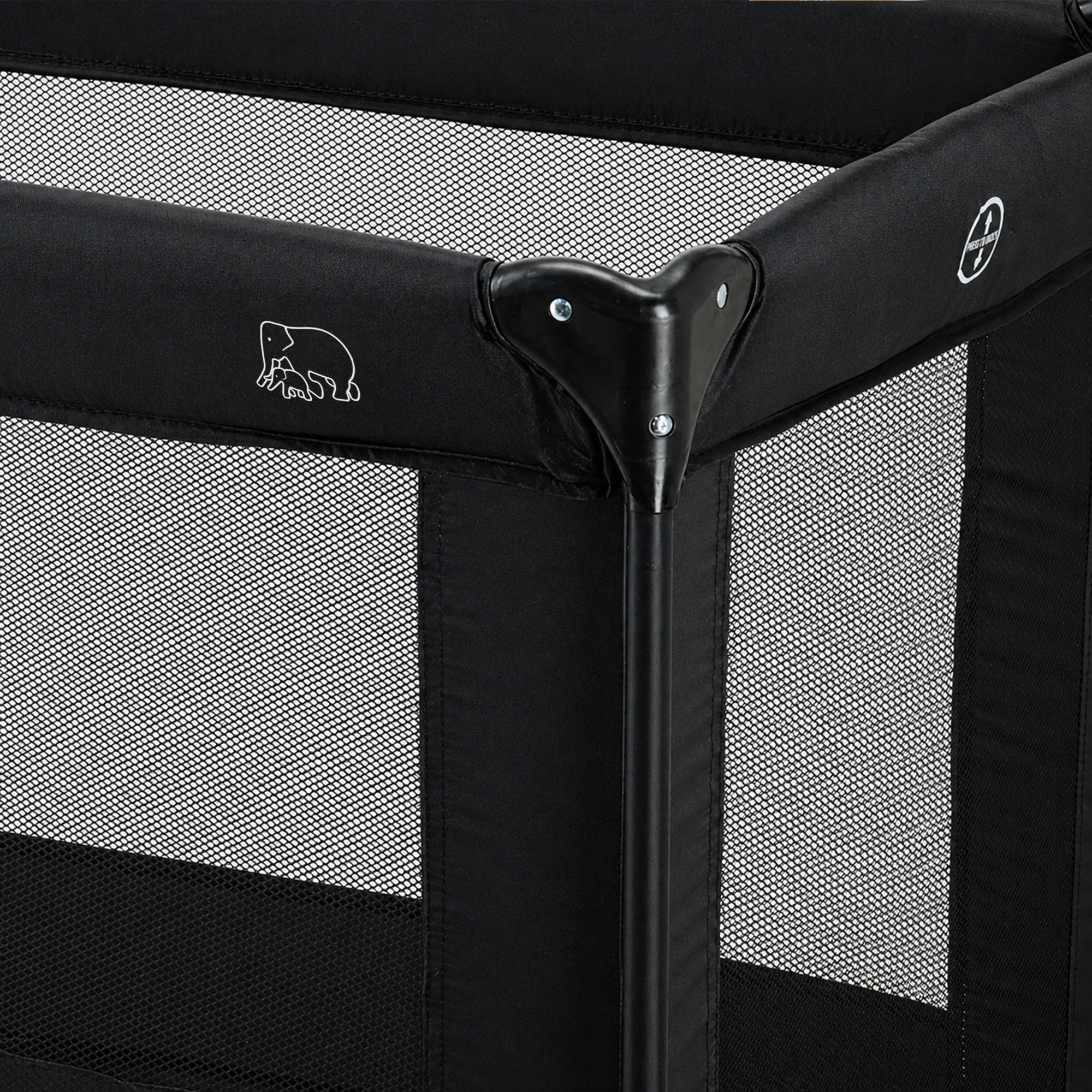 Foldable Playpen 100x100 cm - Black - Image 5