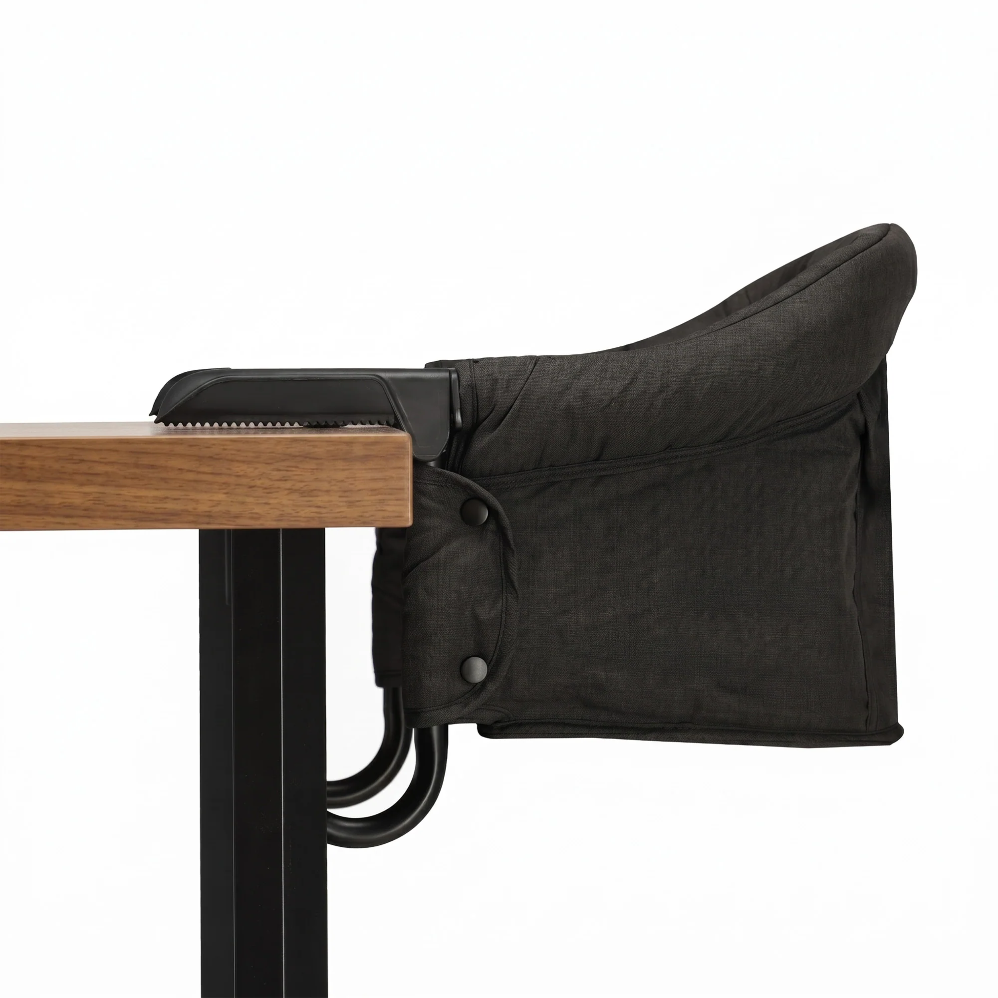 Children's Chair, Table-Hanging Chair, Foldable - High Chair - Dark Gray - Image 2