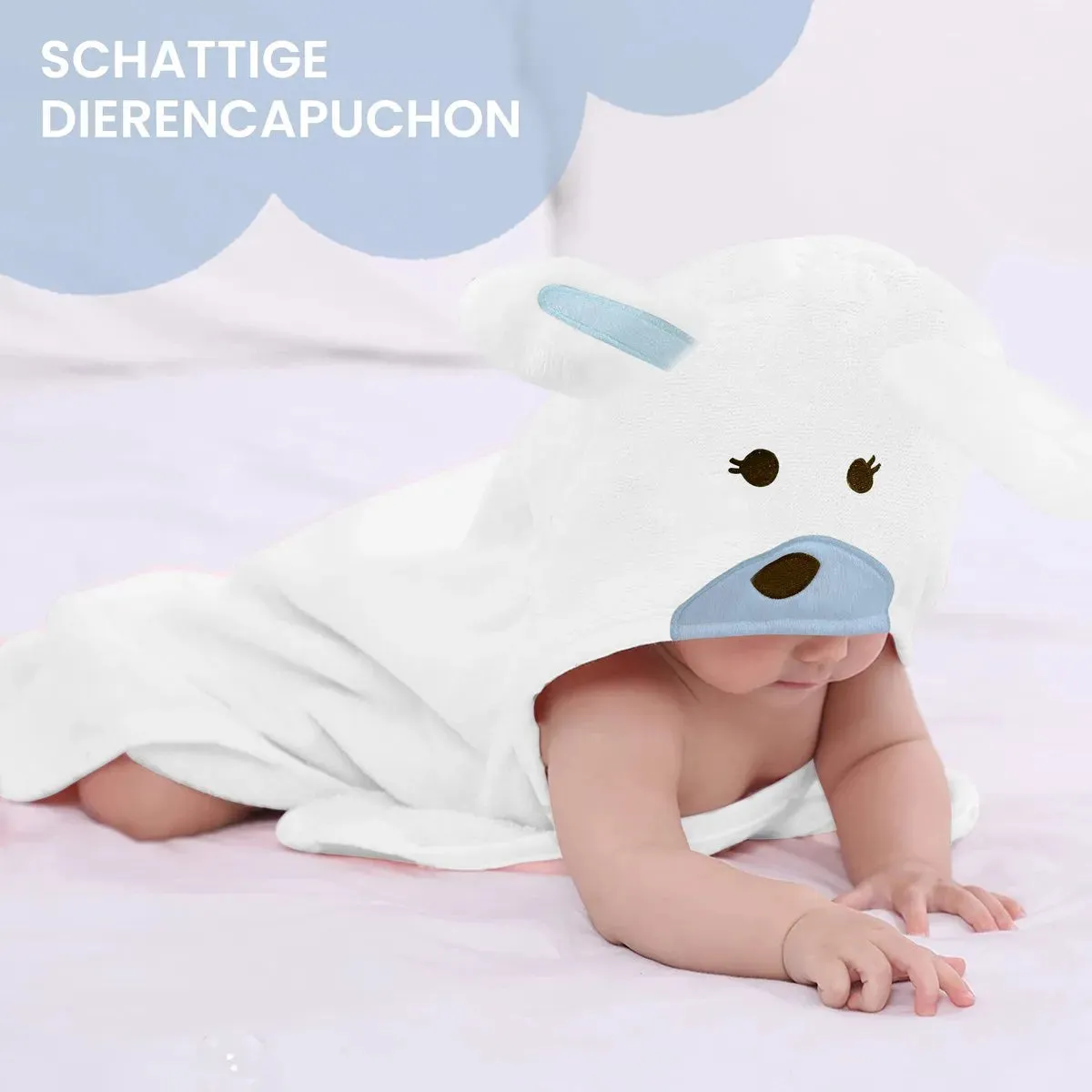 Rabbit Multifunctional Baby Fleece Blanket with Hood – Swaddle Blanket – Blanket 29.6"x39.4" - Image 2