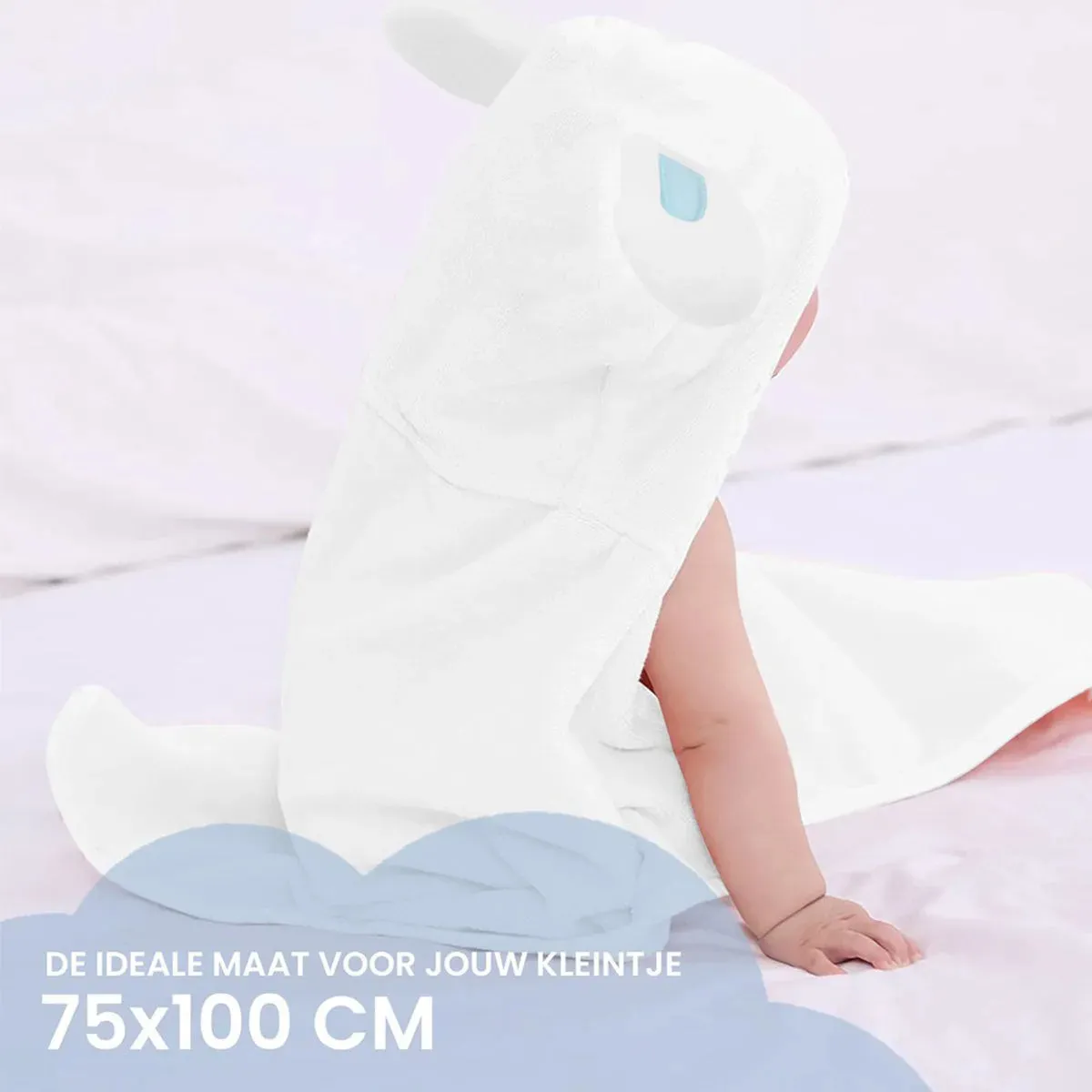 Rabbit Multifunctional Baby Fleece Blanket with Hood – Swaddle Blanket – Blanket 29.6"x39.4" - Image 4