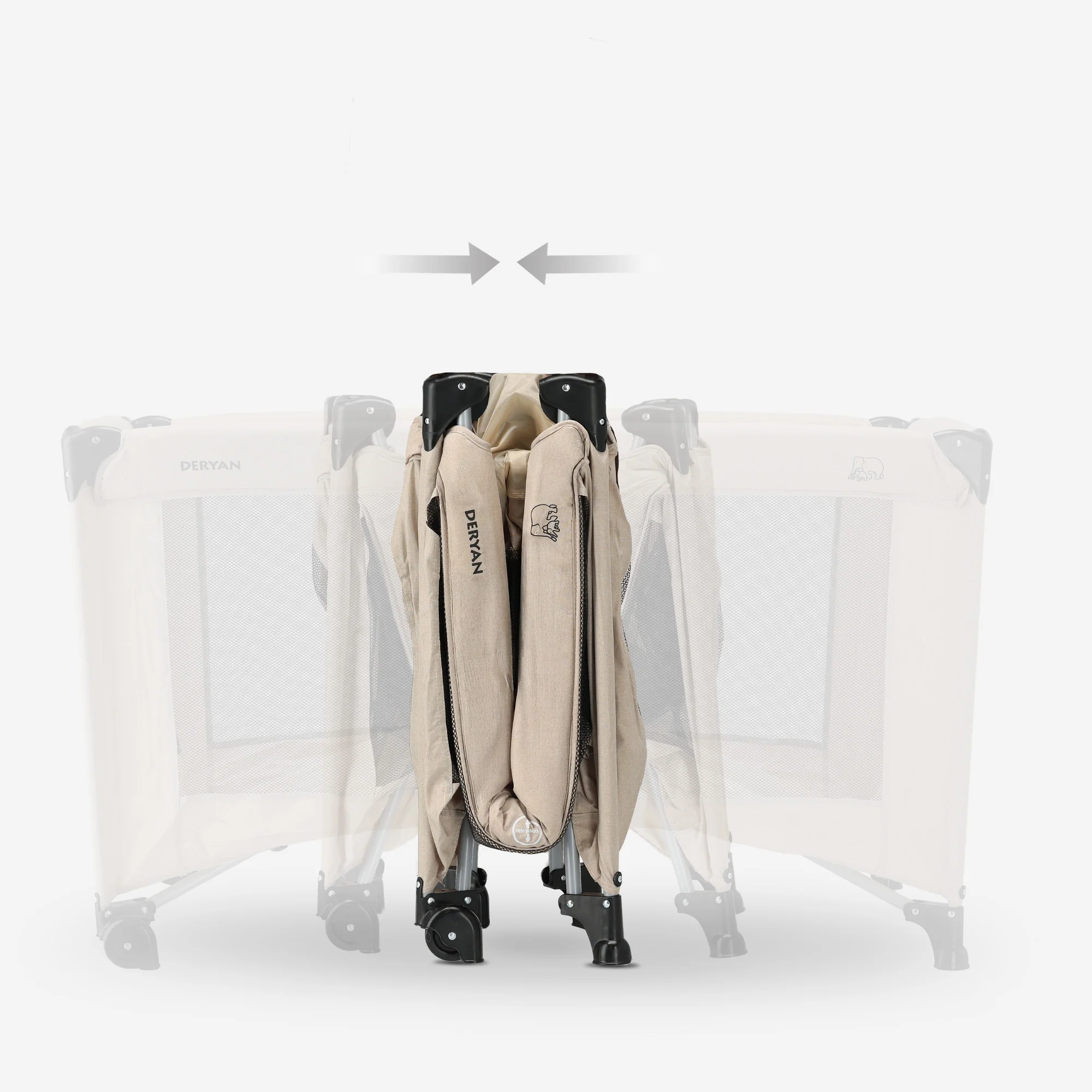 Luxury Travel Crib with Carry Bag - Includes Changing Pad - Includes Height Riser Nougat - Image 3