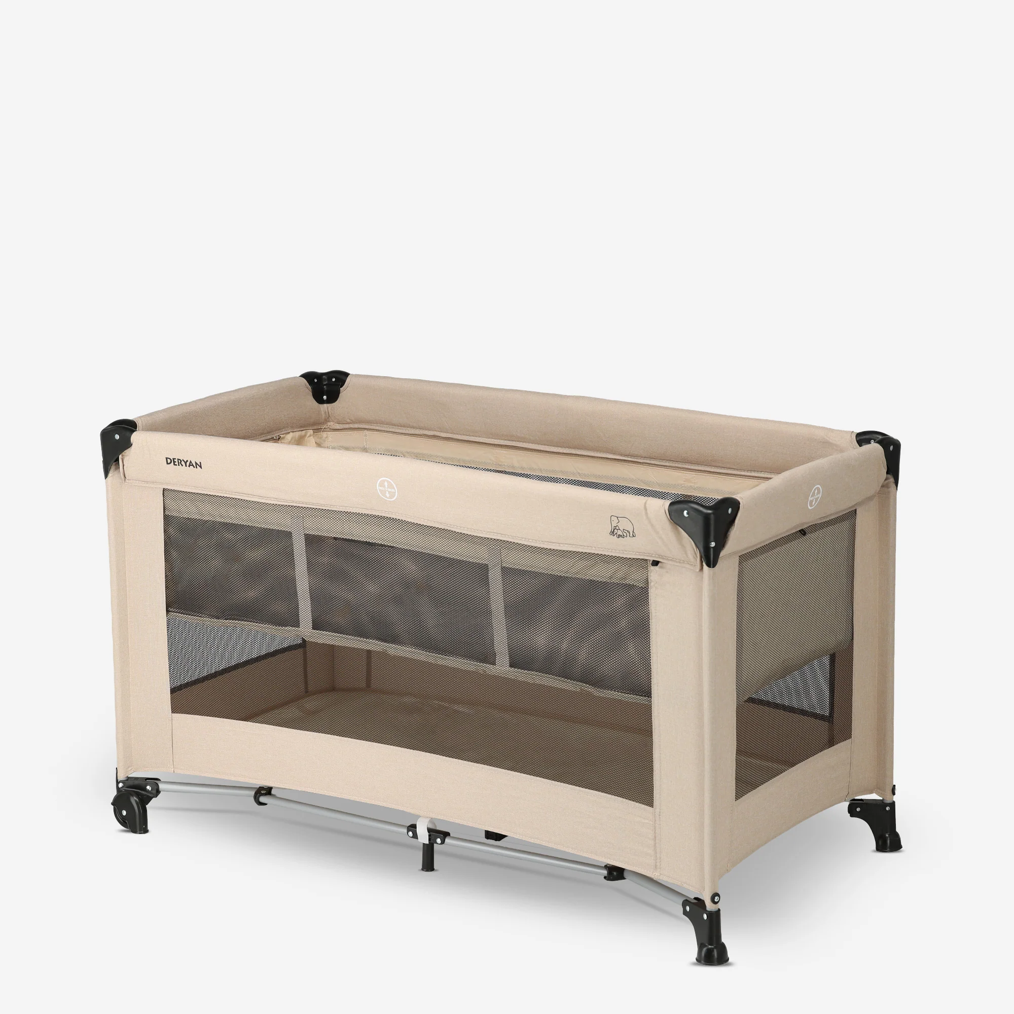 Luxury Travel Crib with Carry Bag - Includes Changing Pad - Includes Height Riser Nougat - Image 9