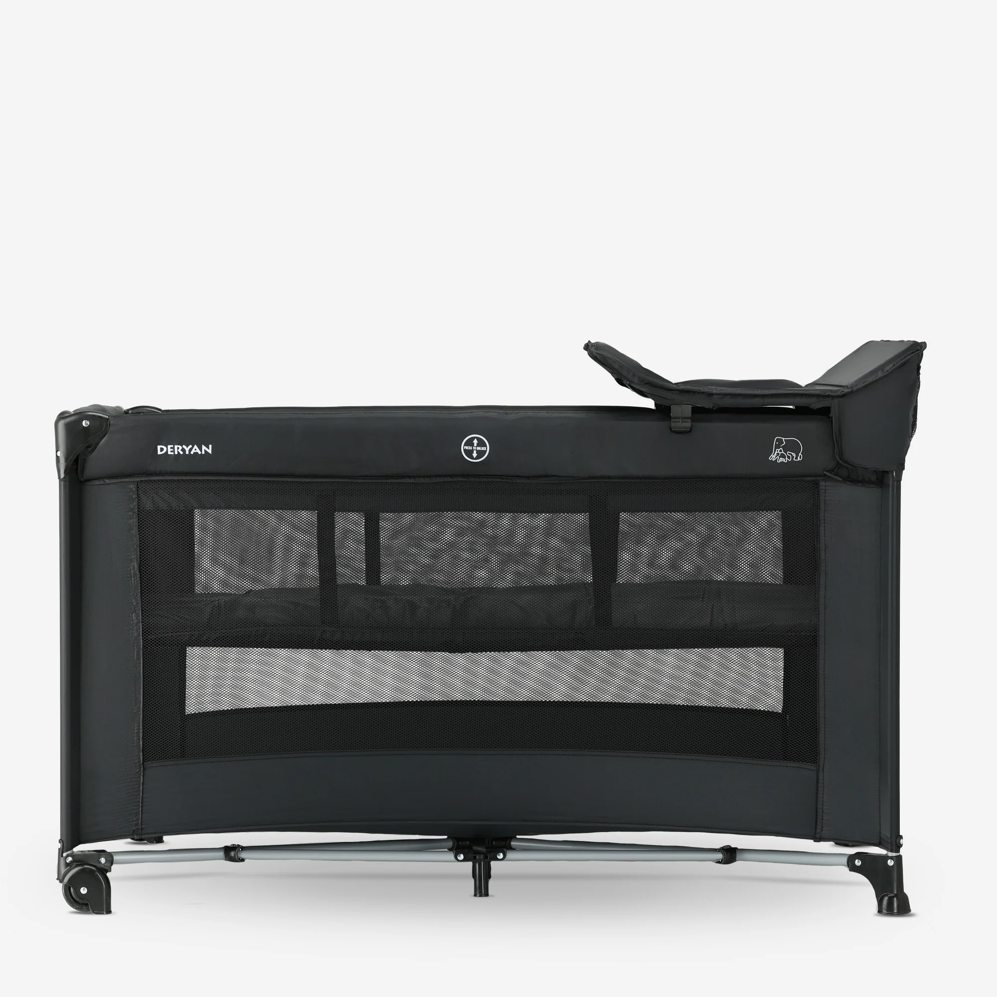 Luxury Travel Crib with Carry Bag - Includes Changing Pad - Includes Height Riser Black - Image 3