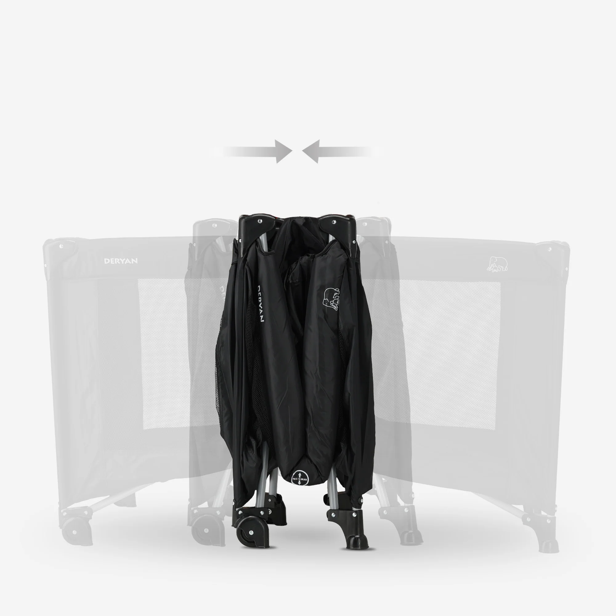 Luxury Travel Crib with Carry Bag - Includes Changing Pad - Includes Height Riser Black - Image 5