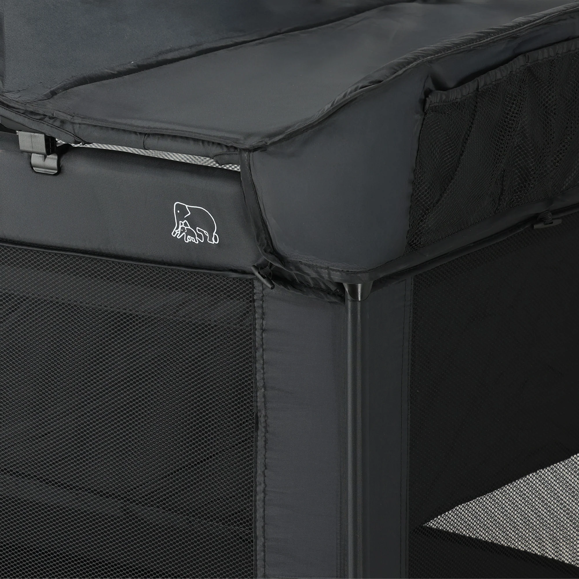 Luxury Travel Crib with Carry Bag - Includes Changing Pad - Includes Height Riser Black - Image 6