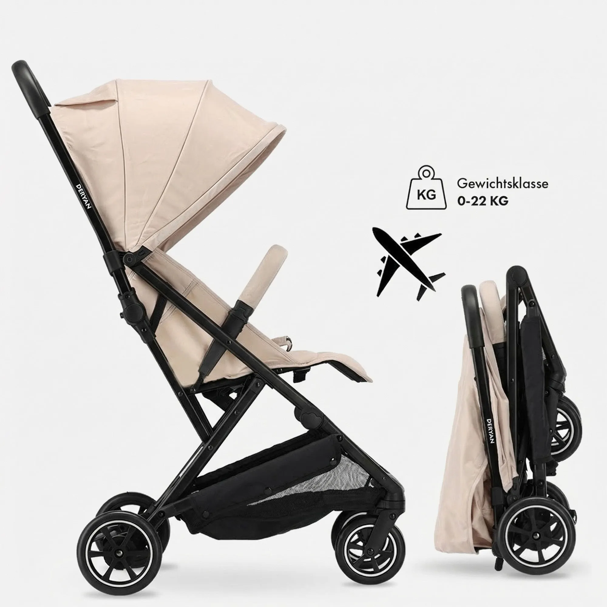 Luxury Easy Lightweight Buggy - Taupe - Image 7