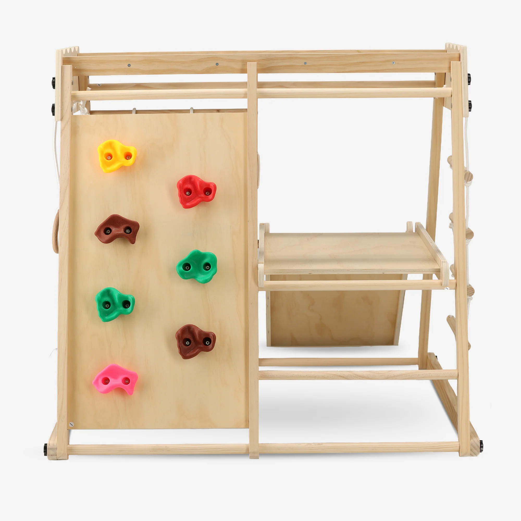 Luxury Wooden Play Climbing Rack - Children's Playground - With Slide + Climbing Wall and Accessories - Image 7
