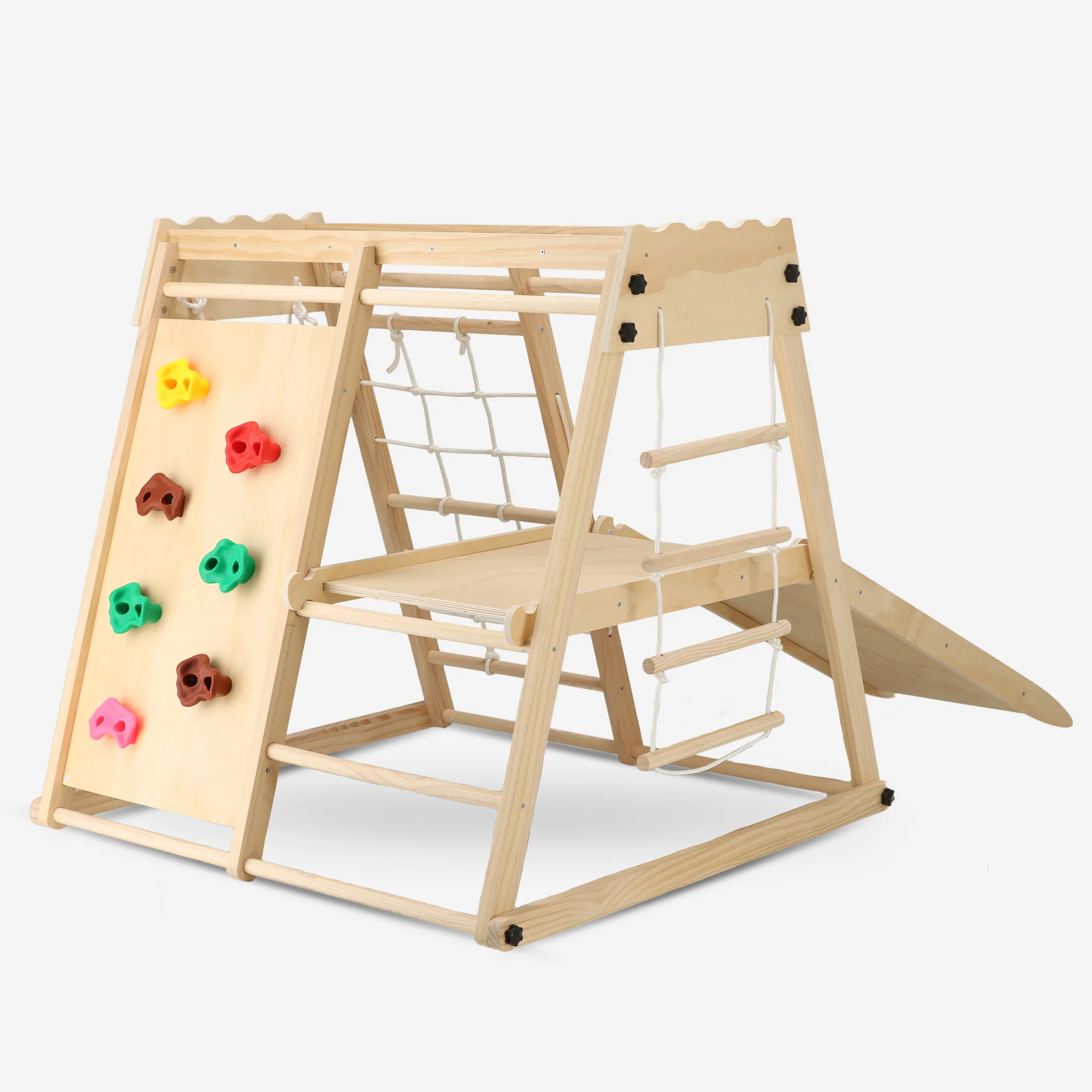 Luxury Wooden Play Climbing Rack - Children's Playground - With Slide + Climbing Wall and Accessories - Image 8