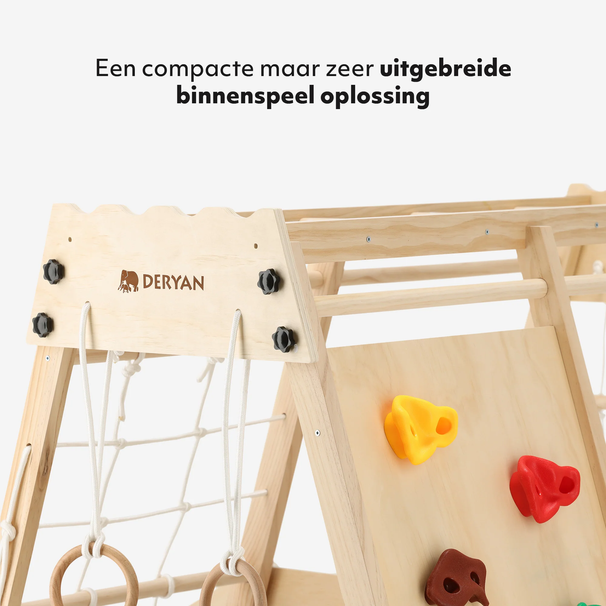 Luxury Wooden Play Climbing Rack - Children's Playground - With Slide + Climbing Wall and Accessories - Image 9