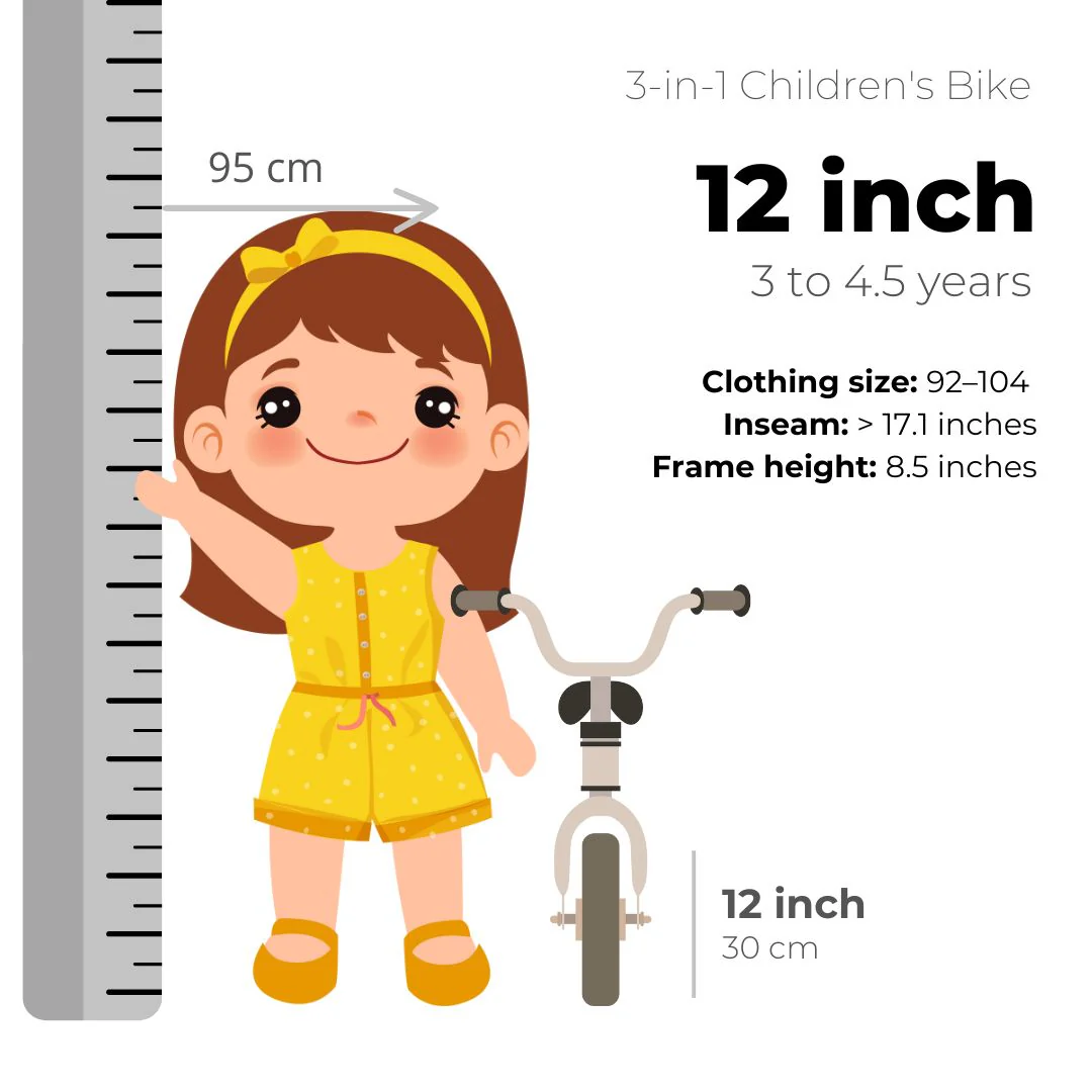 Luxe Kids Bike 12 inch - 3 in 1 - Balance bike Pink - Image 12