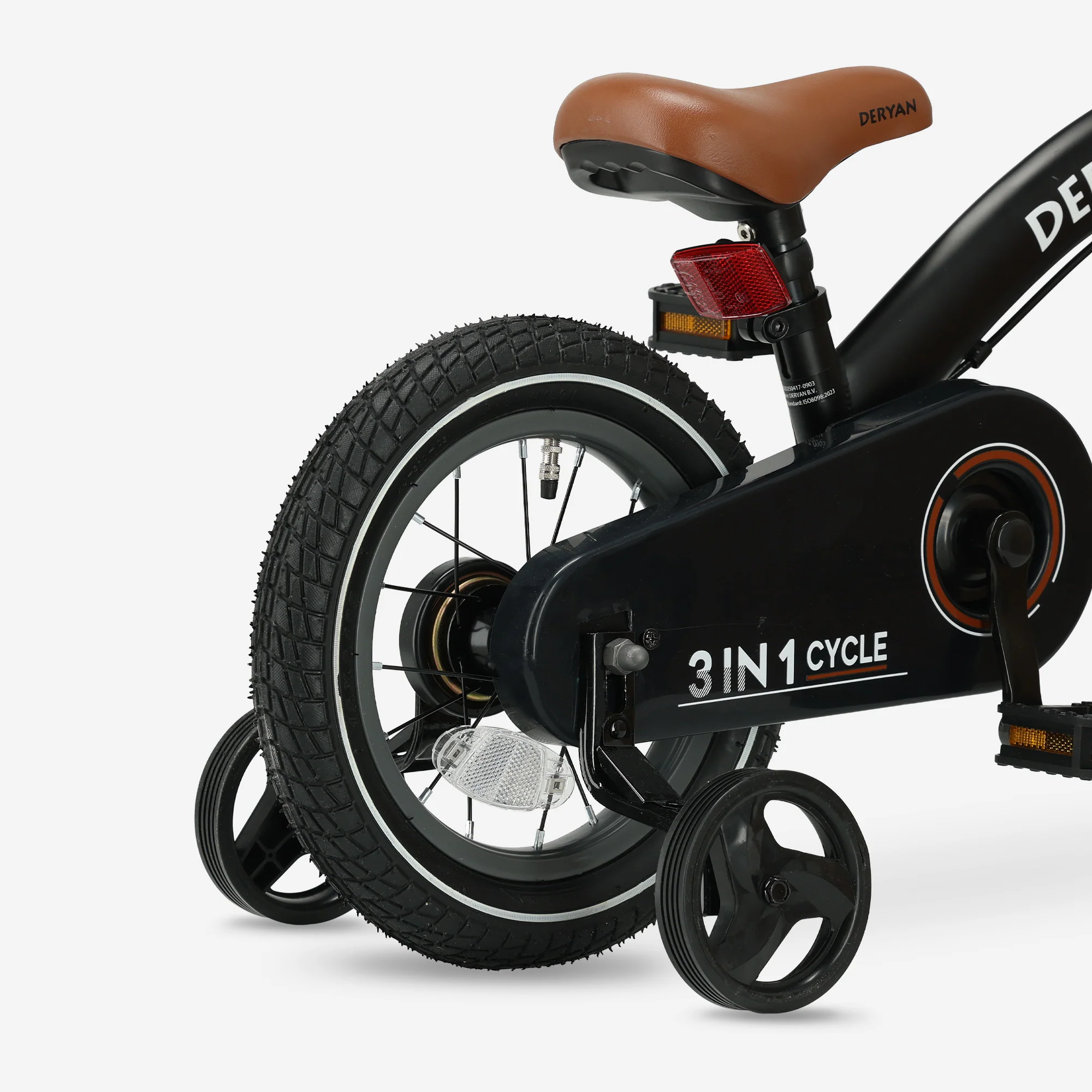 Luxury Kids Bike 12 inch - 3 in 1 - Balance Bike Black - Image 9