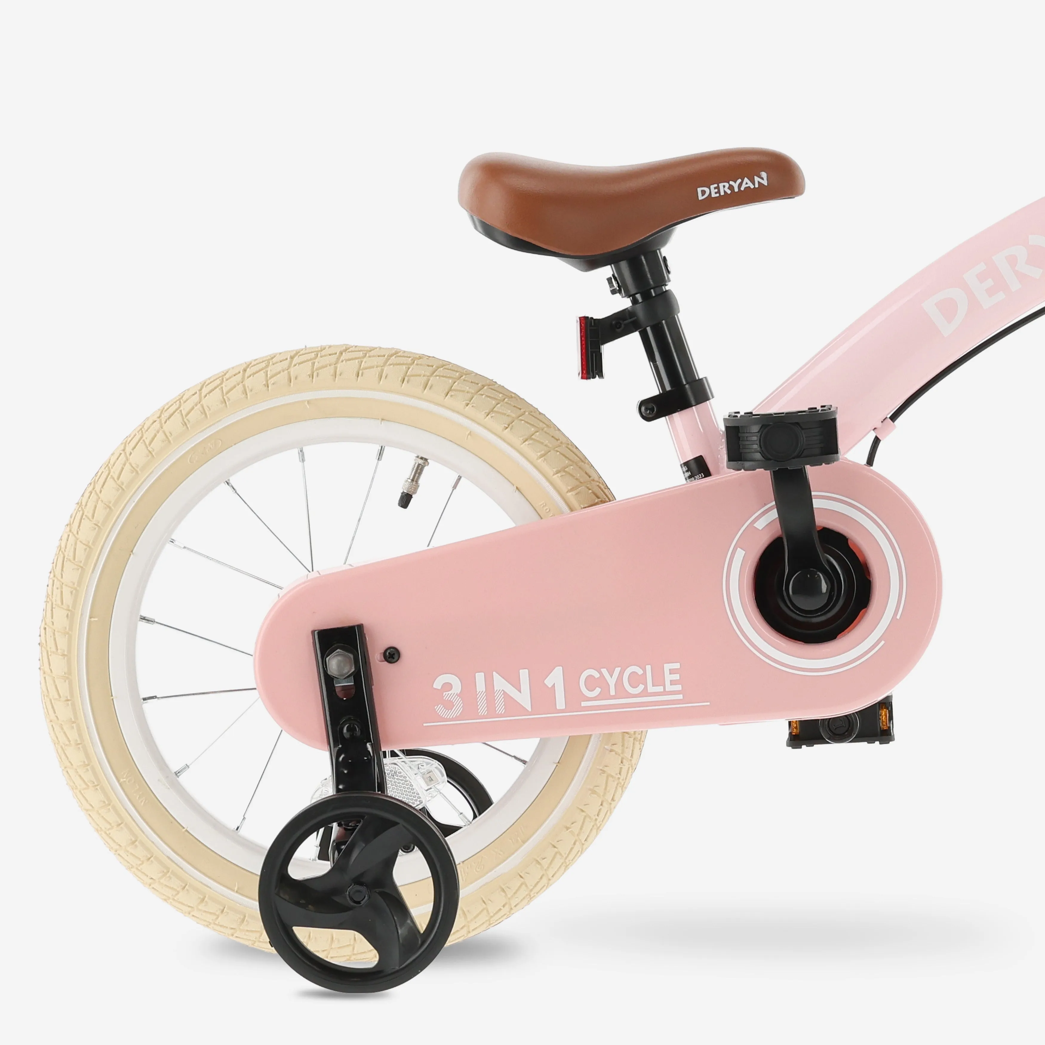 Luxe Kids Bike 14 inch - 3 in 1 - balance bike - Pink - Image 11