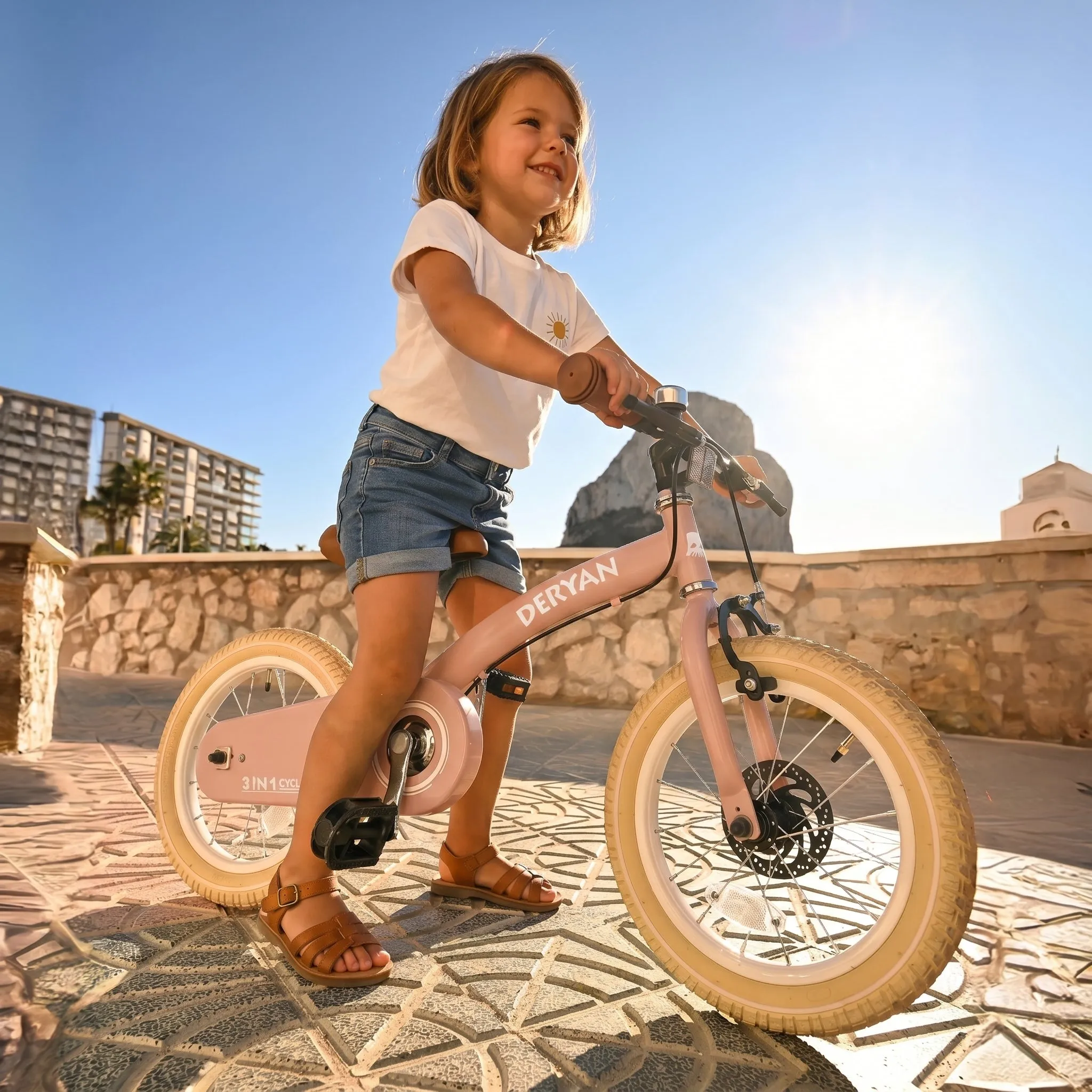 Luxe Kids Bike 14 inch - 3 in 1 - balance bike - Pink - Image 5