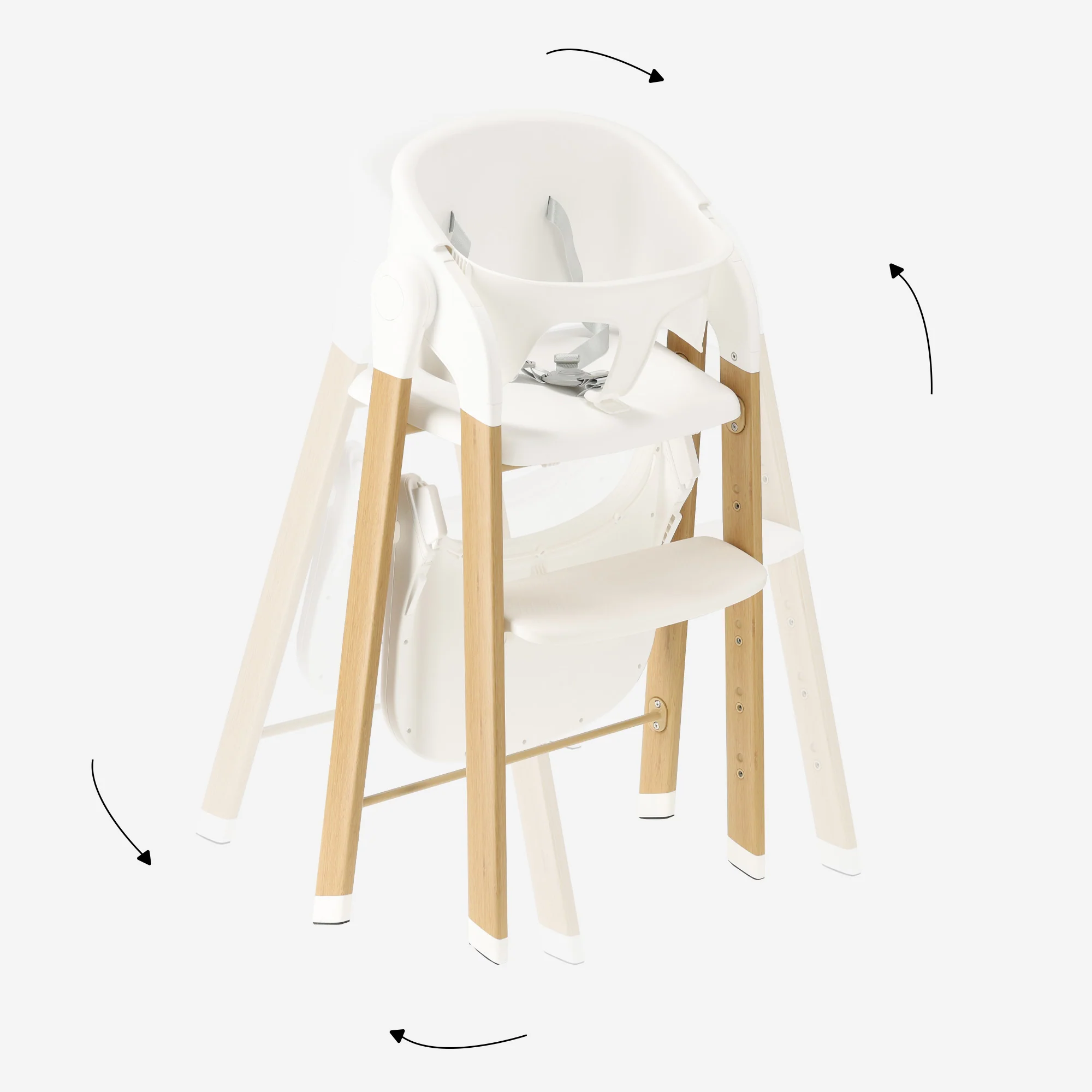 Luxury High Chair White / Wood - Image 15