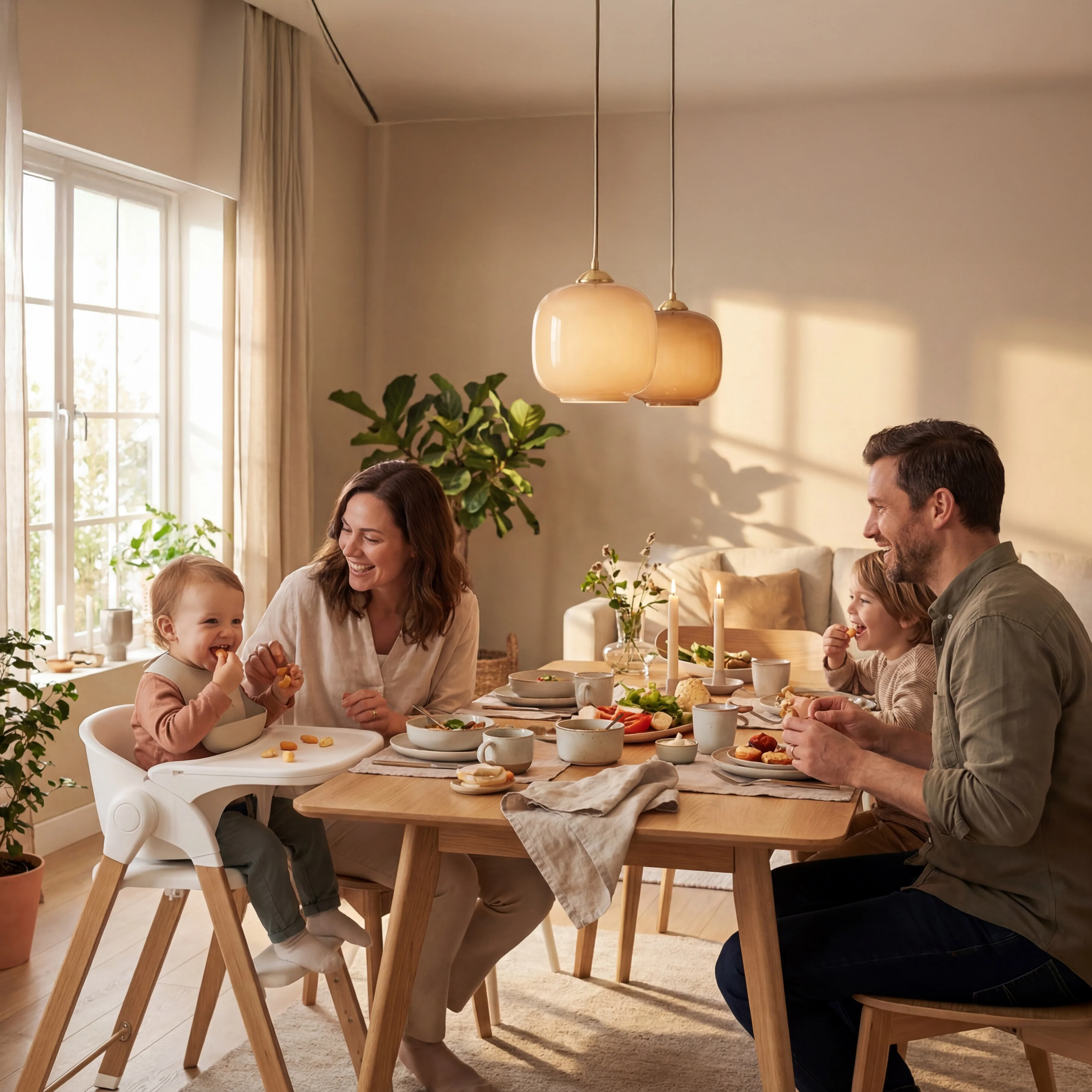 Luxury High Chair White / Wood - Image 3