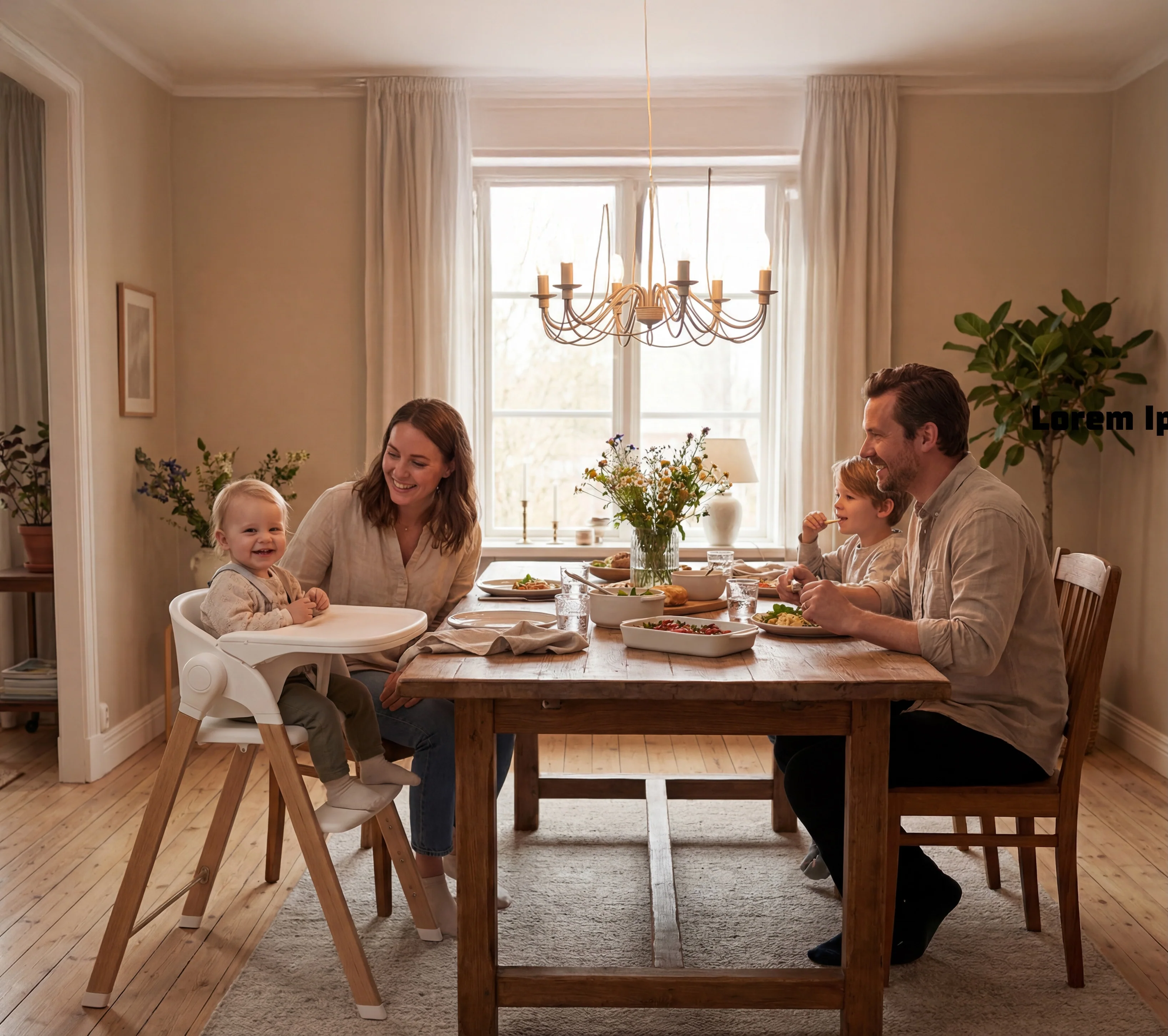 Luxury High Chair White / Wood - Image 7