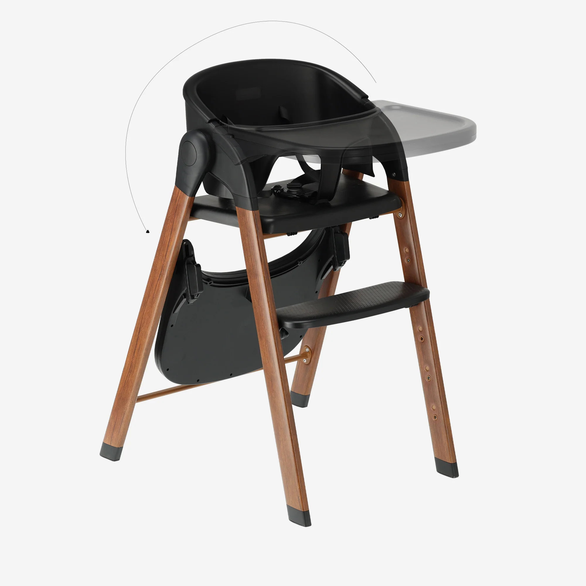Luxury High Chair Black / Wood - Image 10