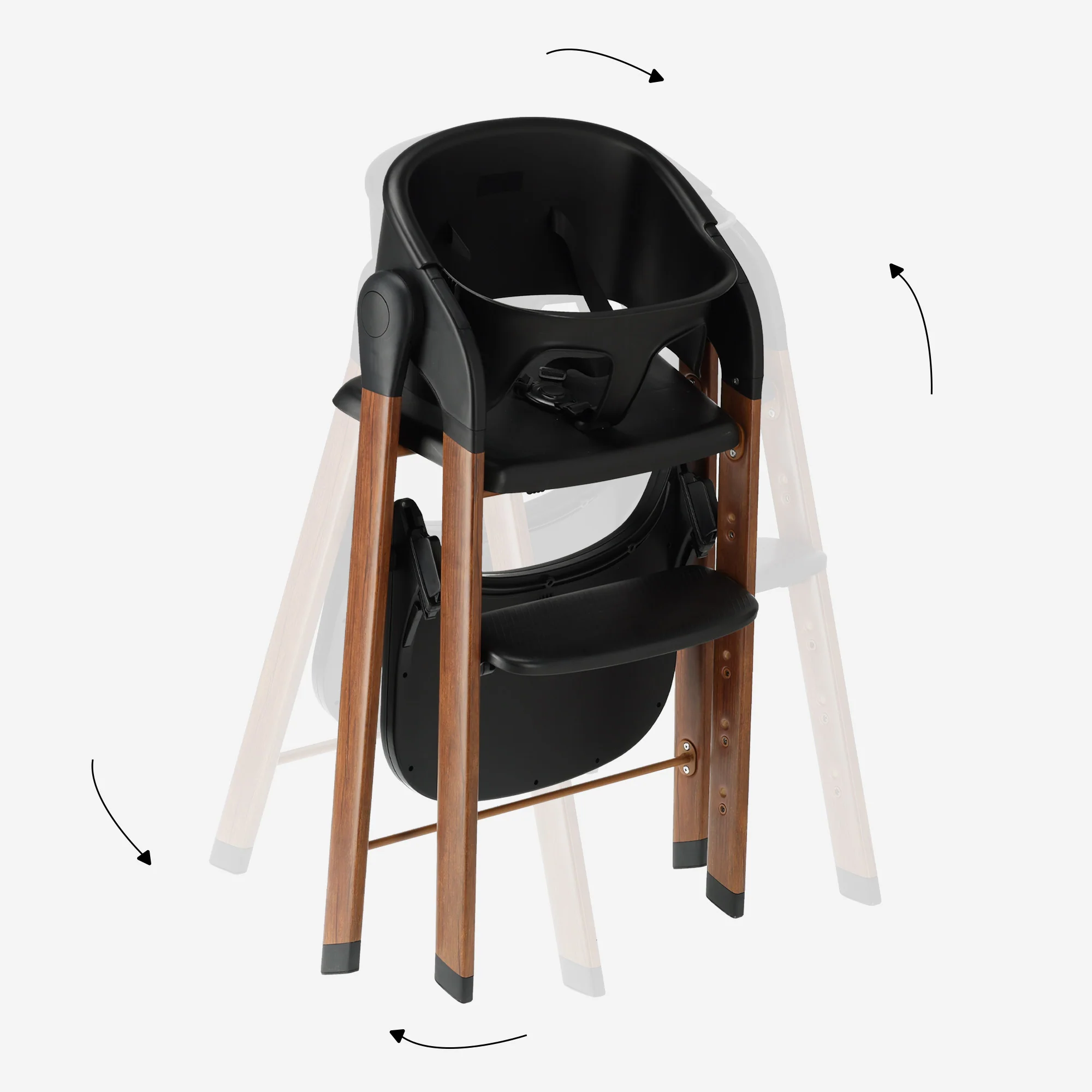 Luxury High Chair Black / Wood - Image 5