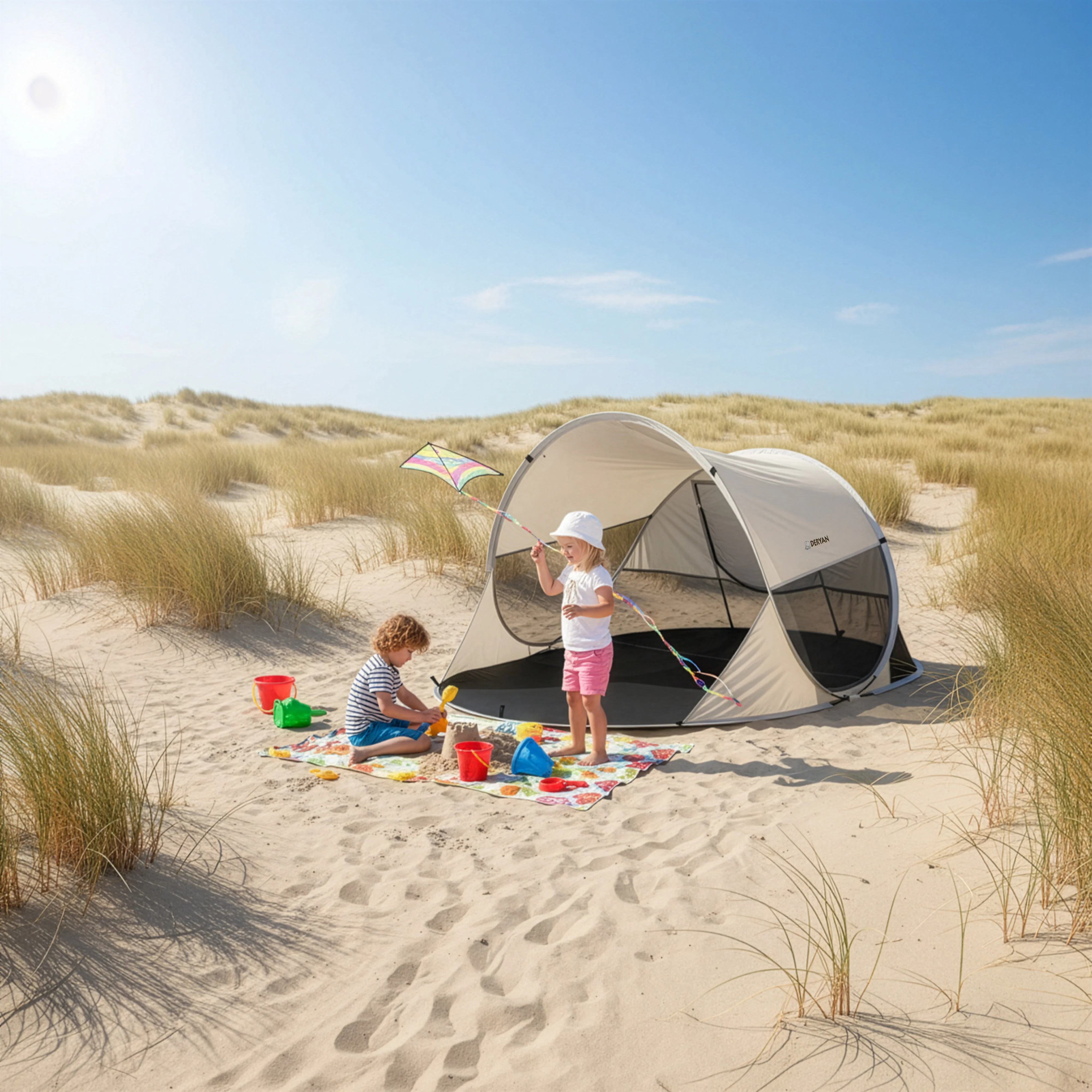 Luxe Pop Up Beach Tent Large Sand - Image 2
