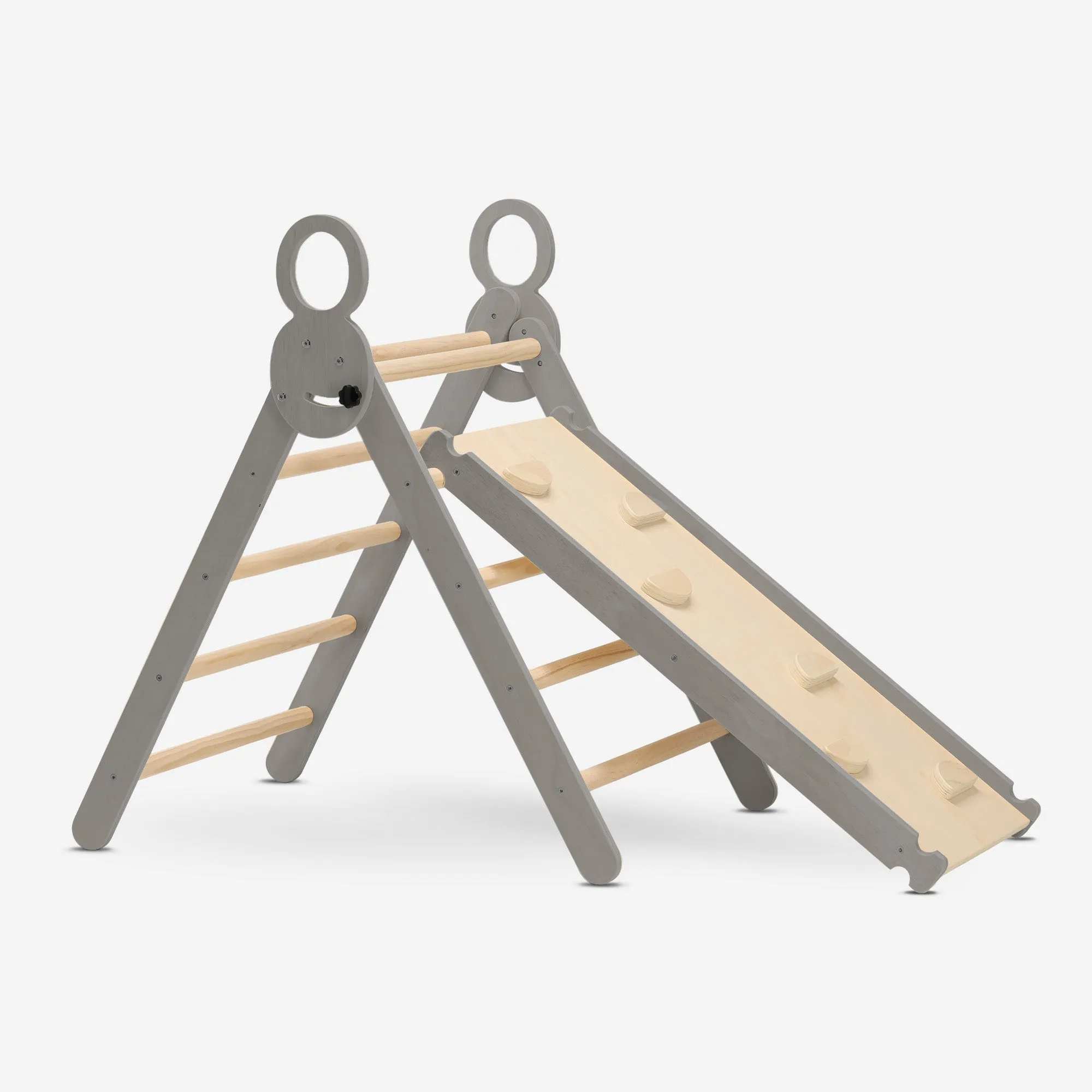 Luxury XXL Climbing Rack - Foldable Triangle + Climbing Arch + Slope with Slide Gray - Image 8