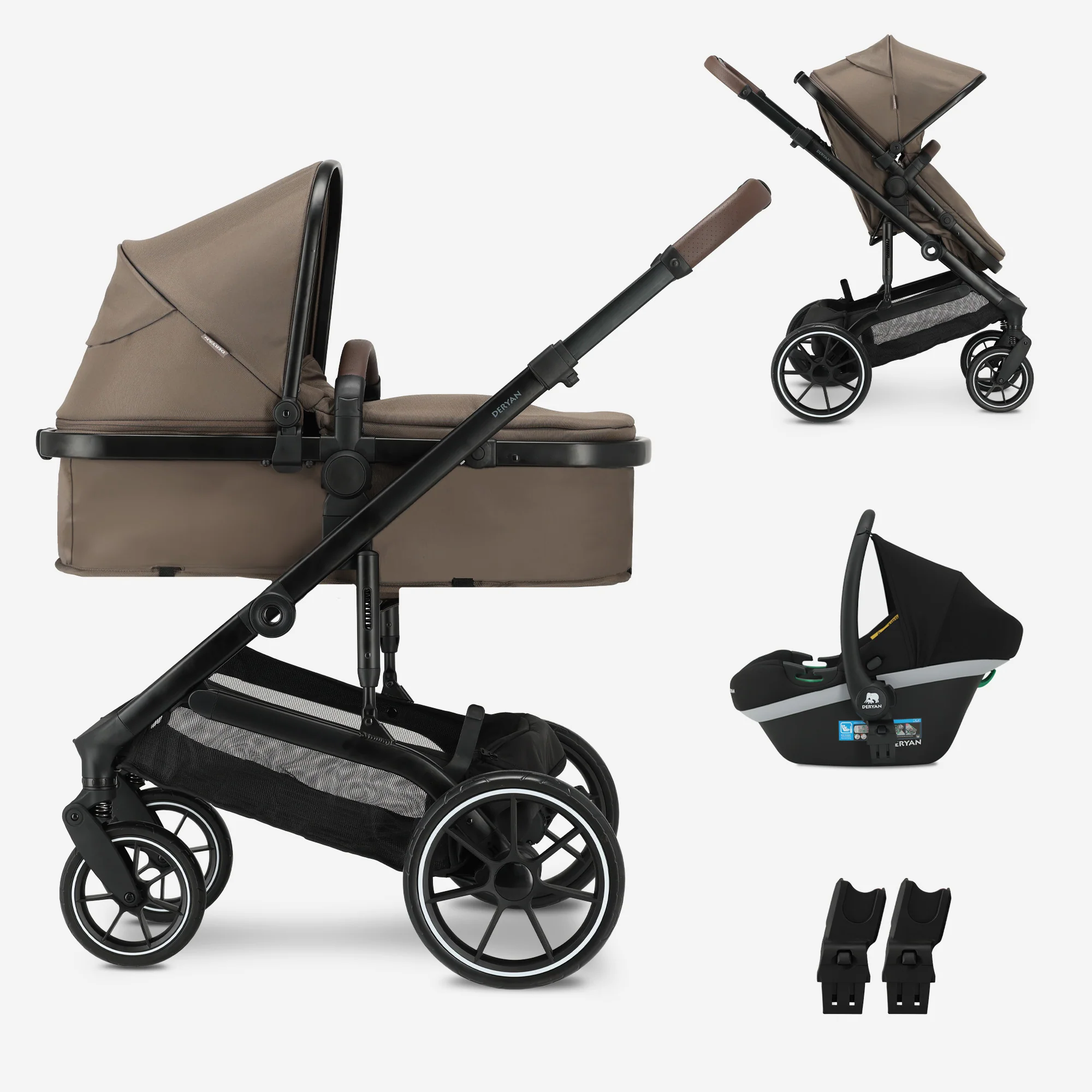 Noa 3-in-1 Stroller Hazel Brown