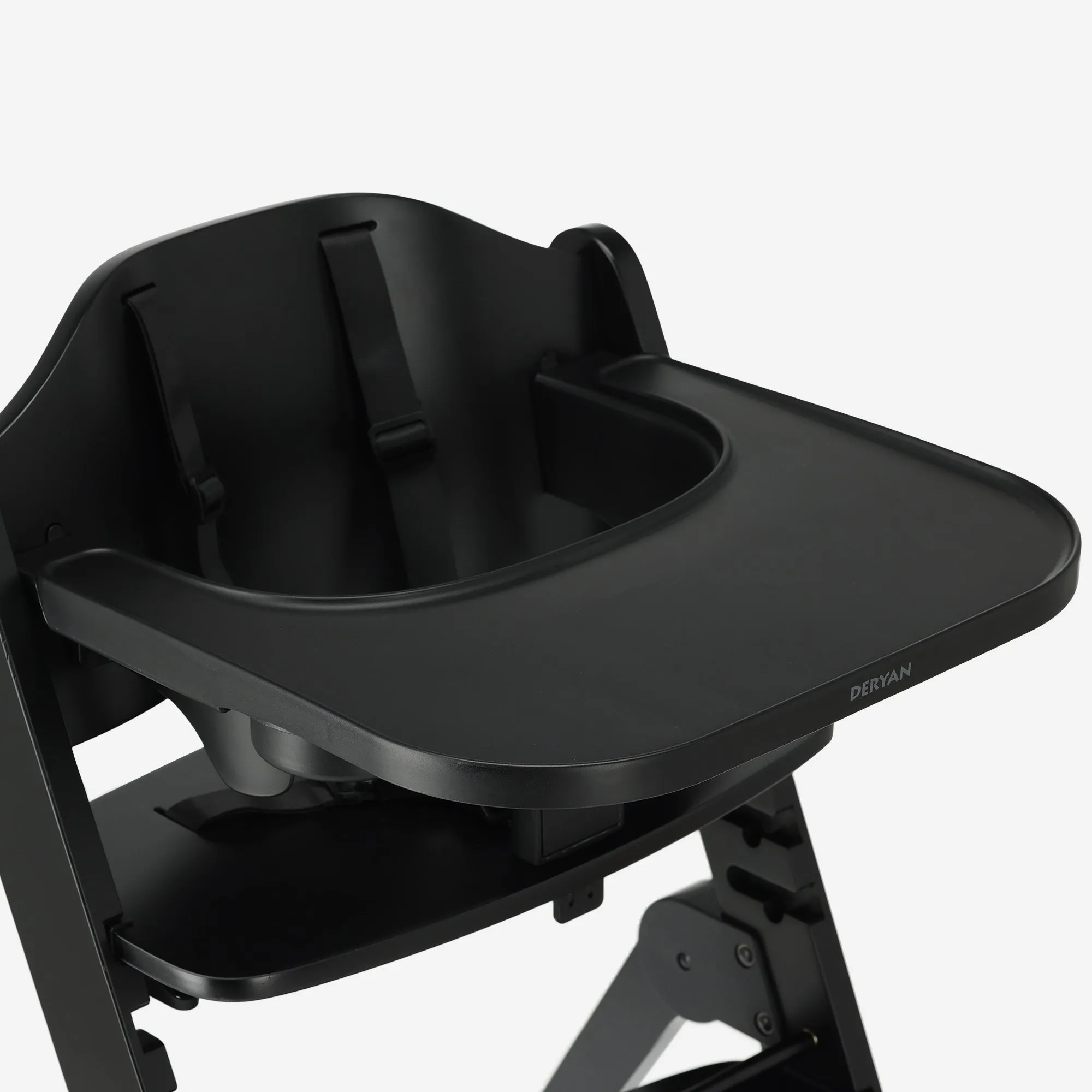 Odin Luxury Wooden Growing Chair High Chair with Bouncer - Includes Dining Tray - Adjustable High Chair - Black - Image 5