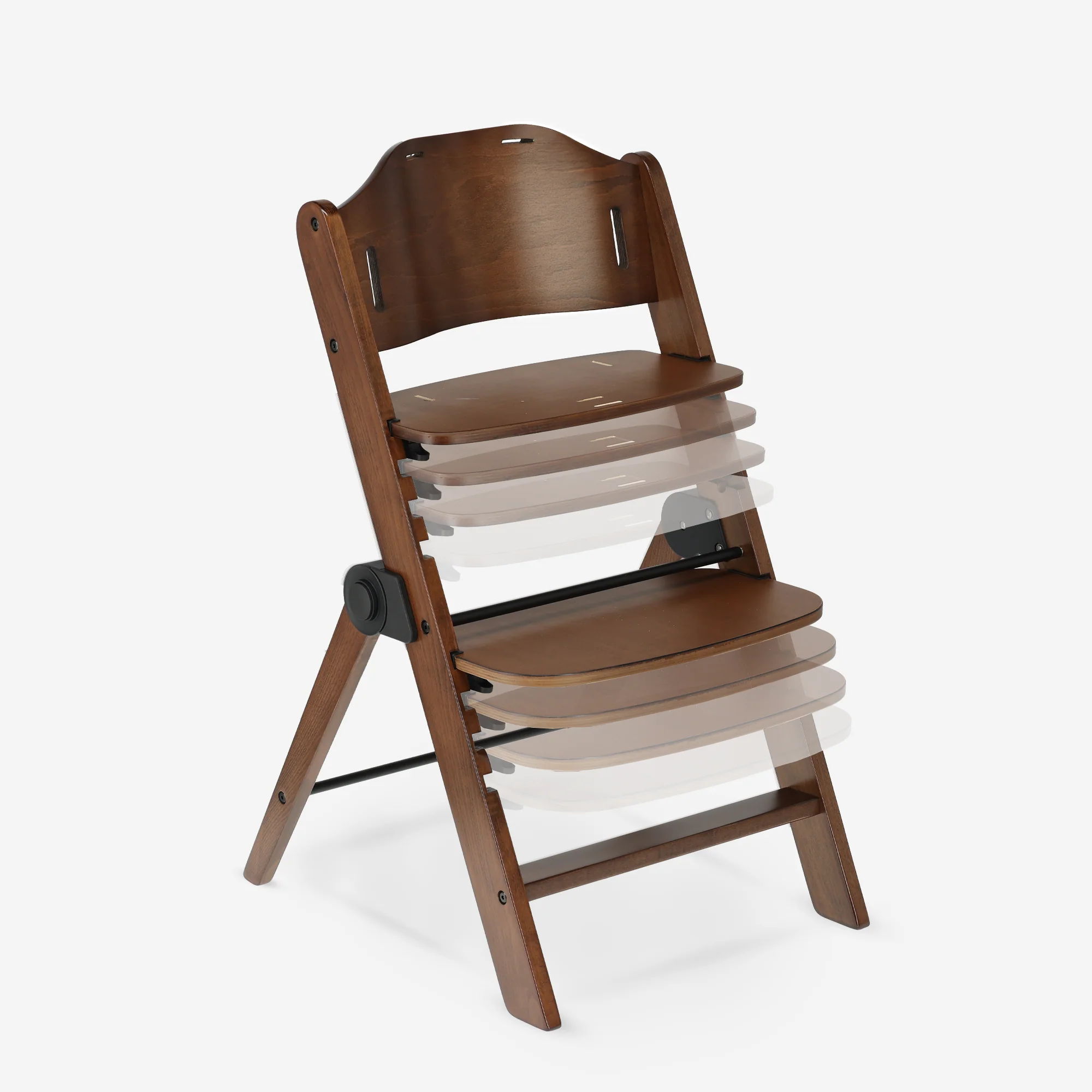 Odin Luxe Wooden Adjustable High Chair with Bouncer - Includes Tray - Adjustable High Chair - Warm Brown Nougat - Image 6