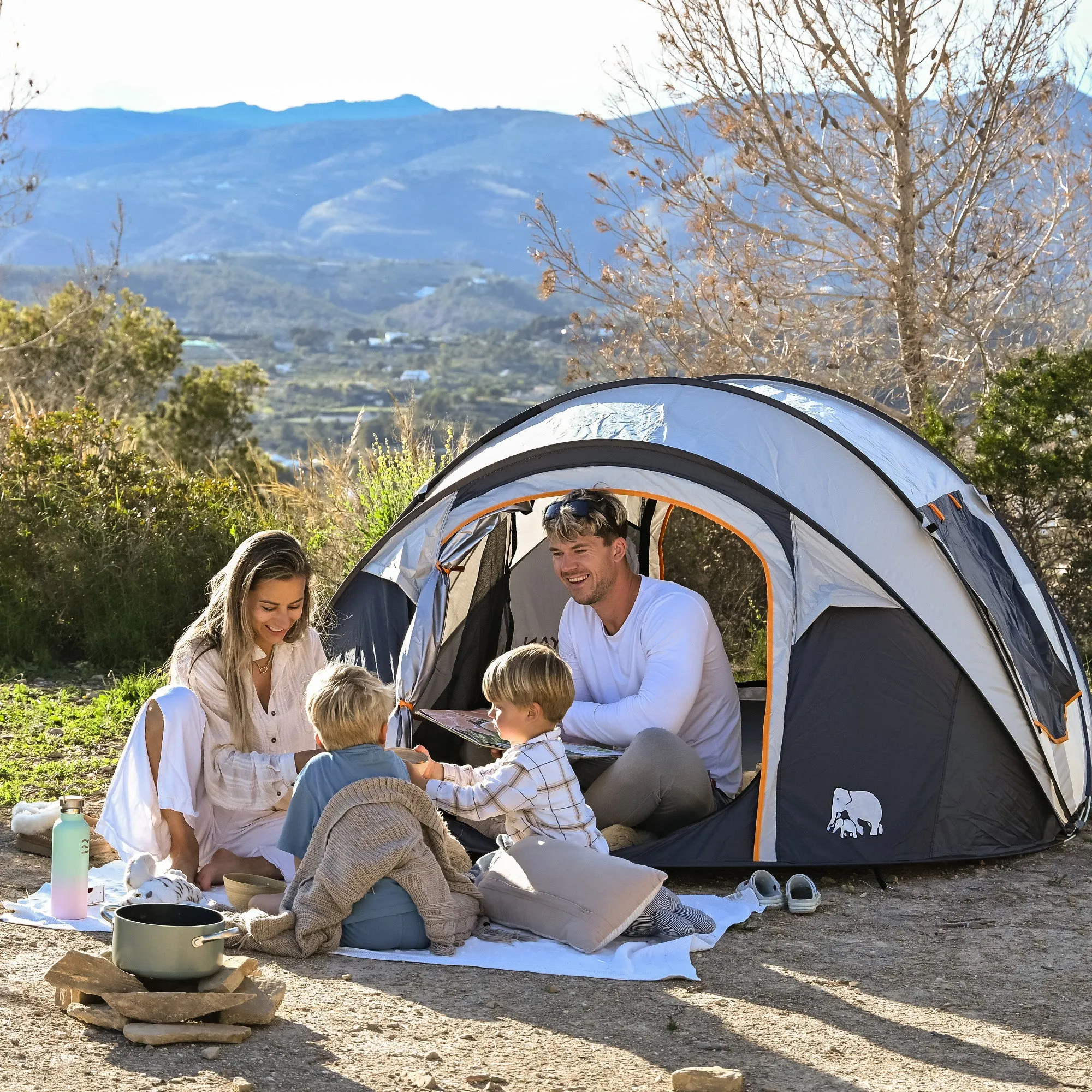 Pop-Up Luxury Tent - 8000 mm water column - Sand - 4-person - Image 3