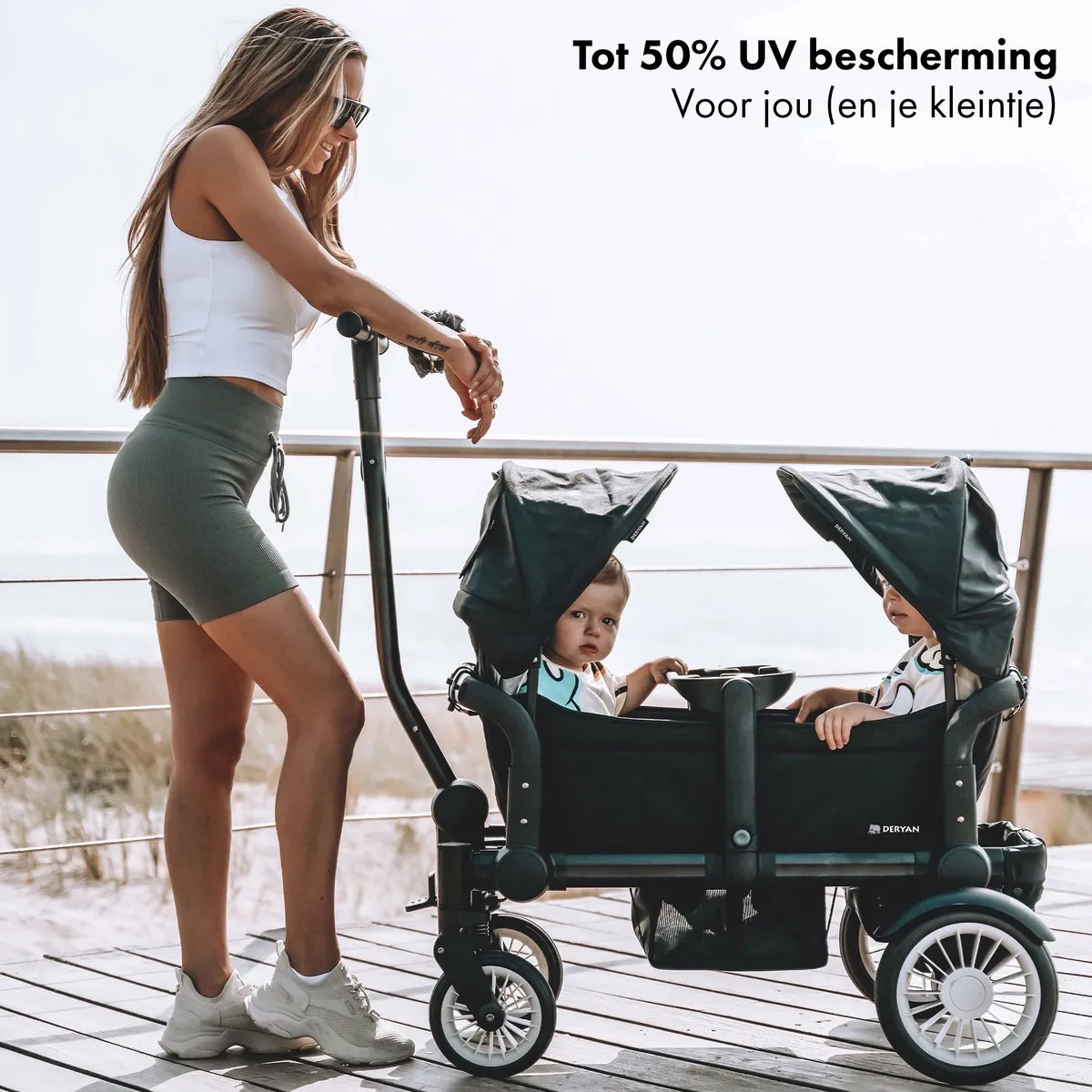 Sandy Luxe Foldable Wagon - Beachwagon - Duowagen Black - Image 8
